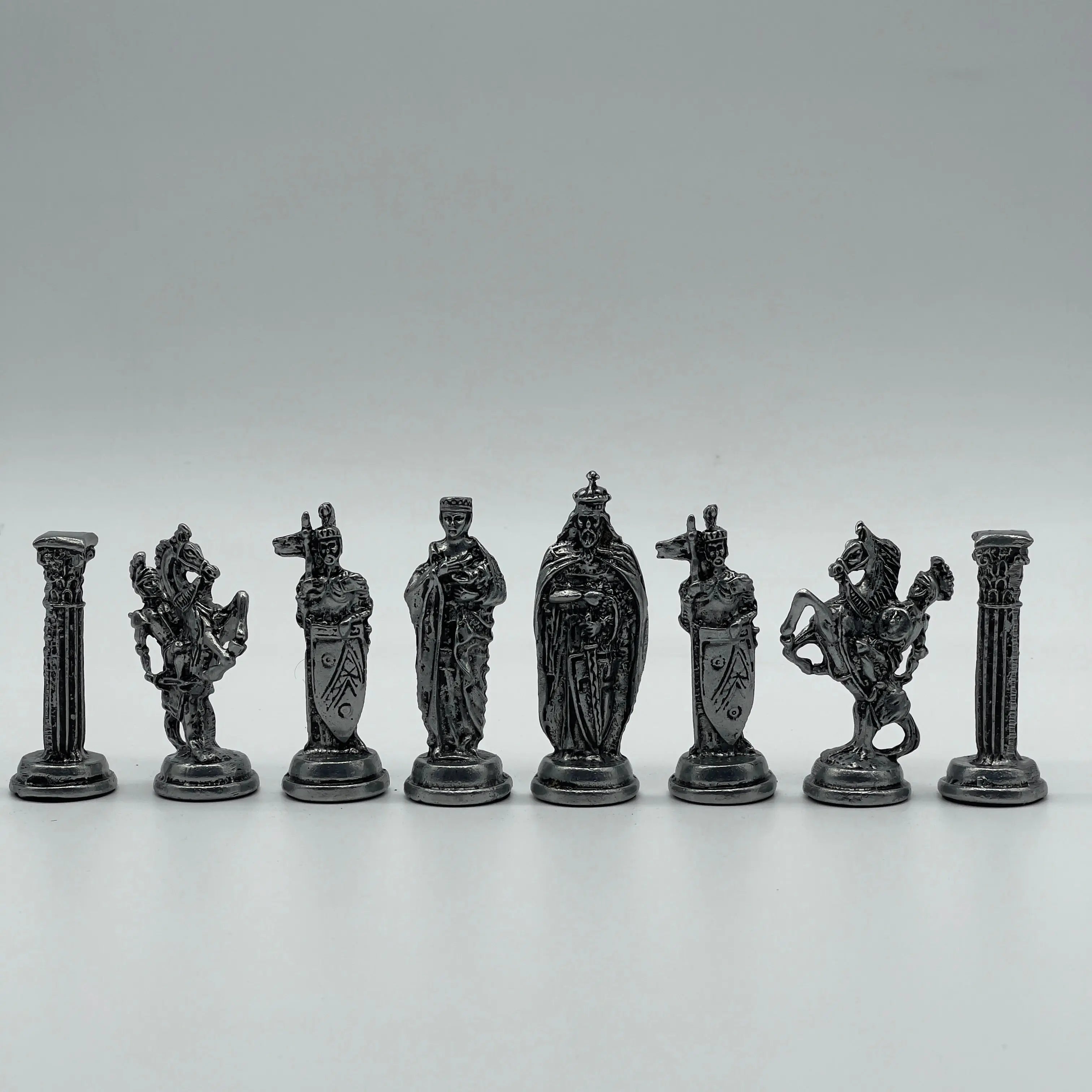 Handmade Metal British Chess Pieces, Copper Metal Chess Pieces Set