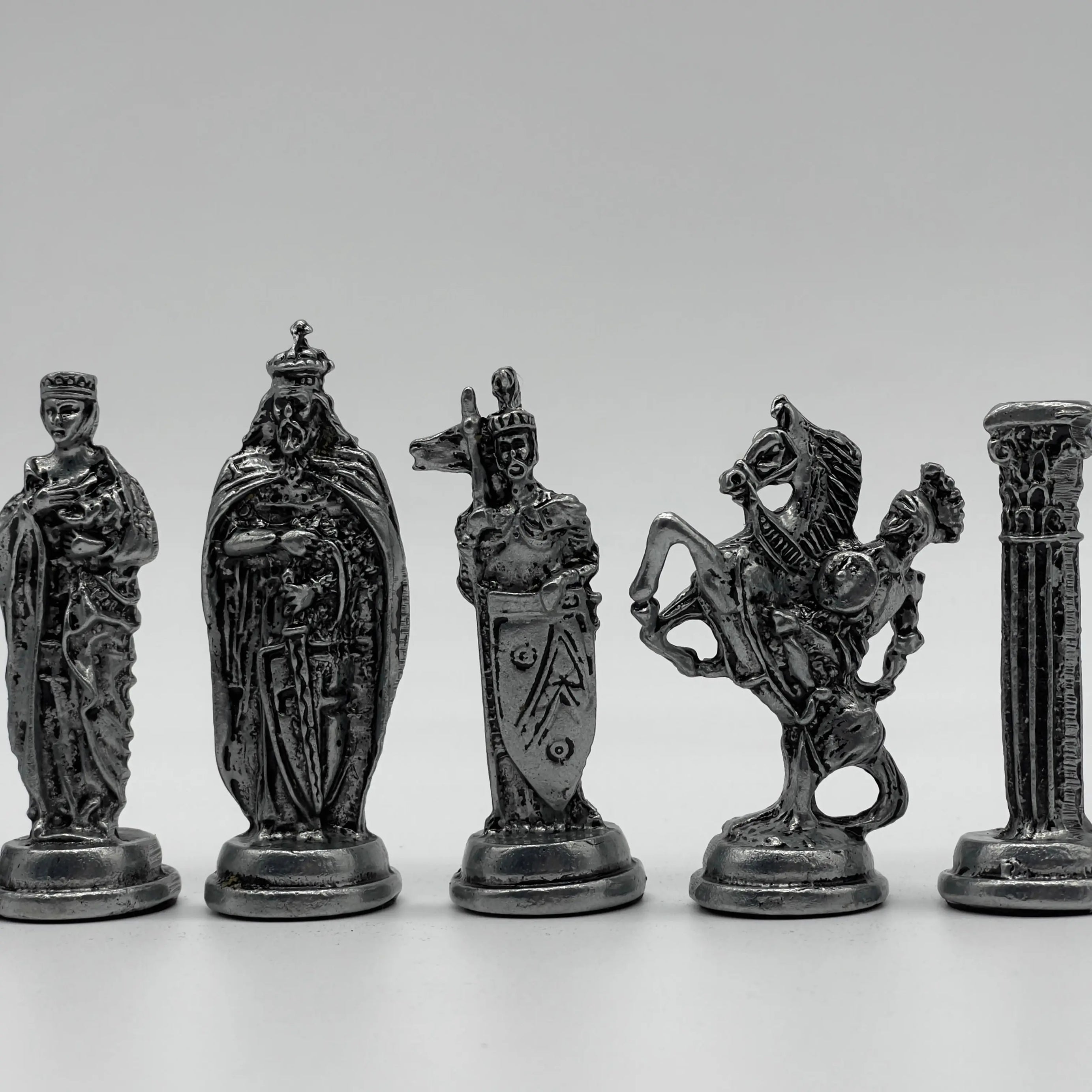 Handmade Metal British Chess Pieces, Copper Metal Chess Pieces Set