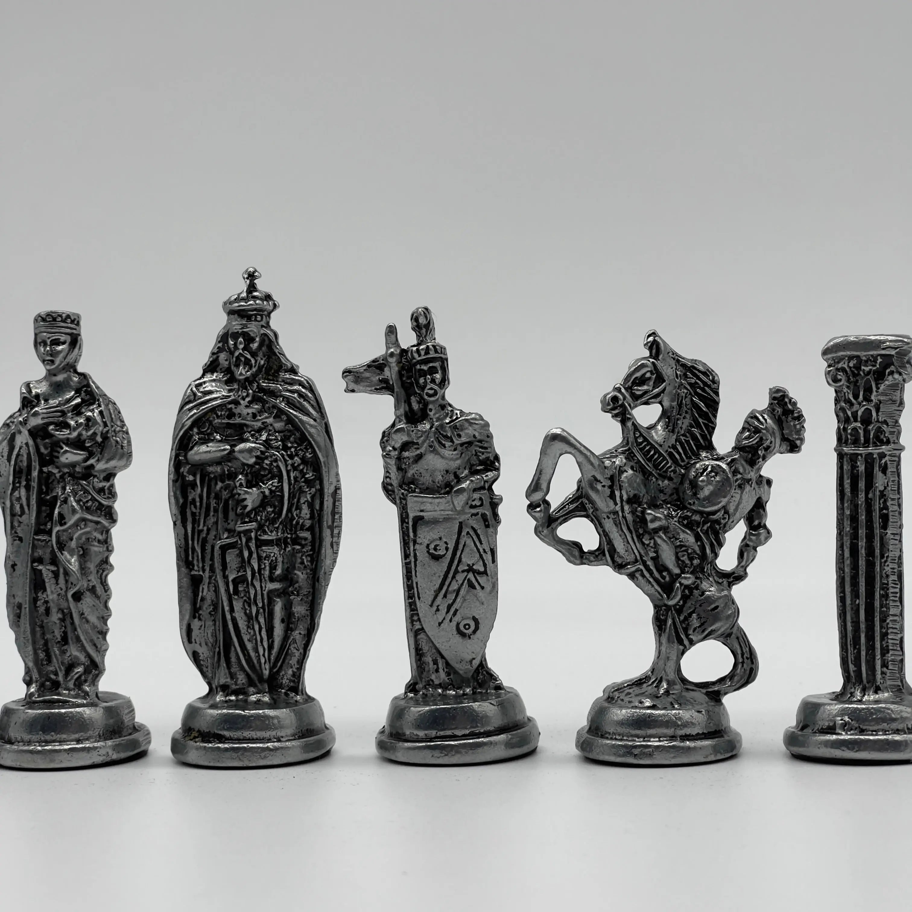 Handmade Metal British Chess Pieces, Copper Metal Chess Pieces Set