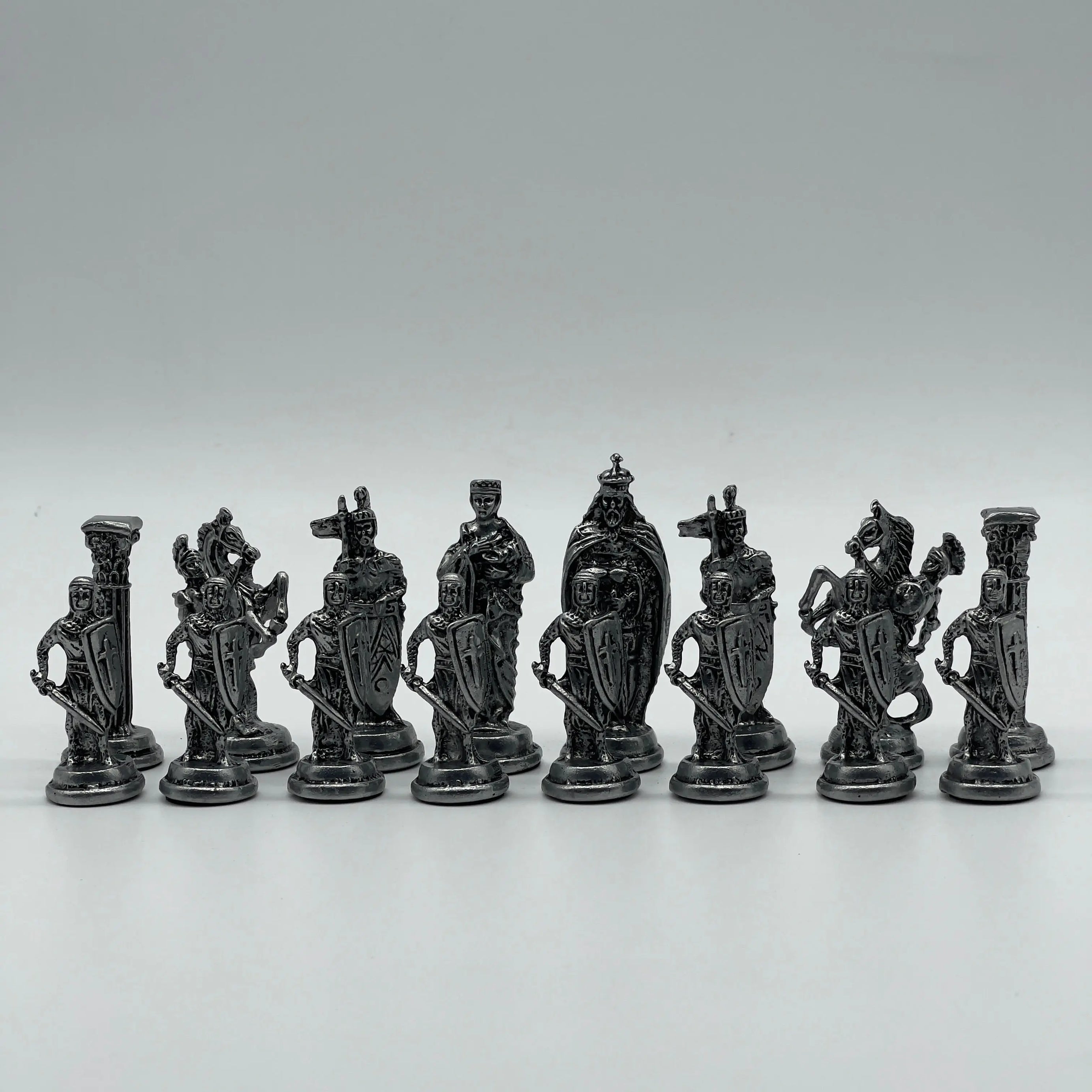 Handmade Metal British Chess Pieces, Copper Metal Chess Pieces Set