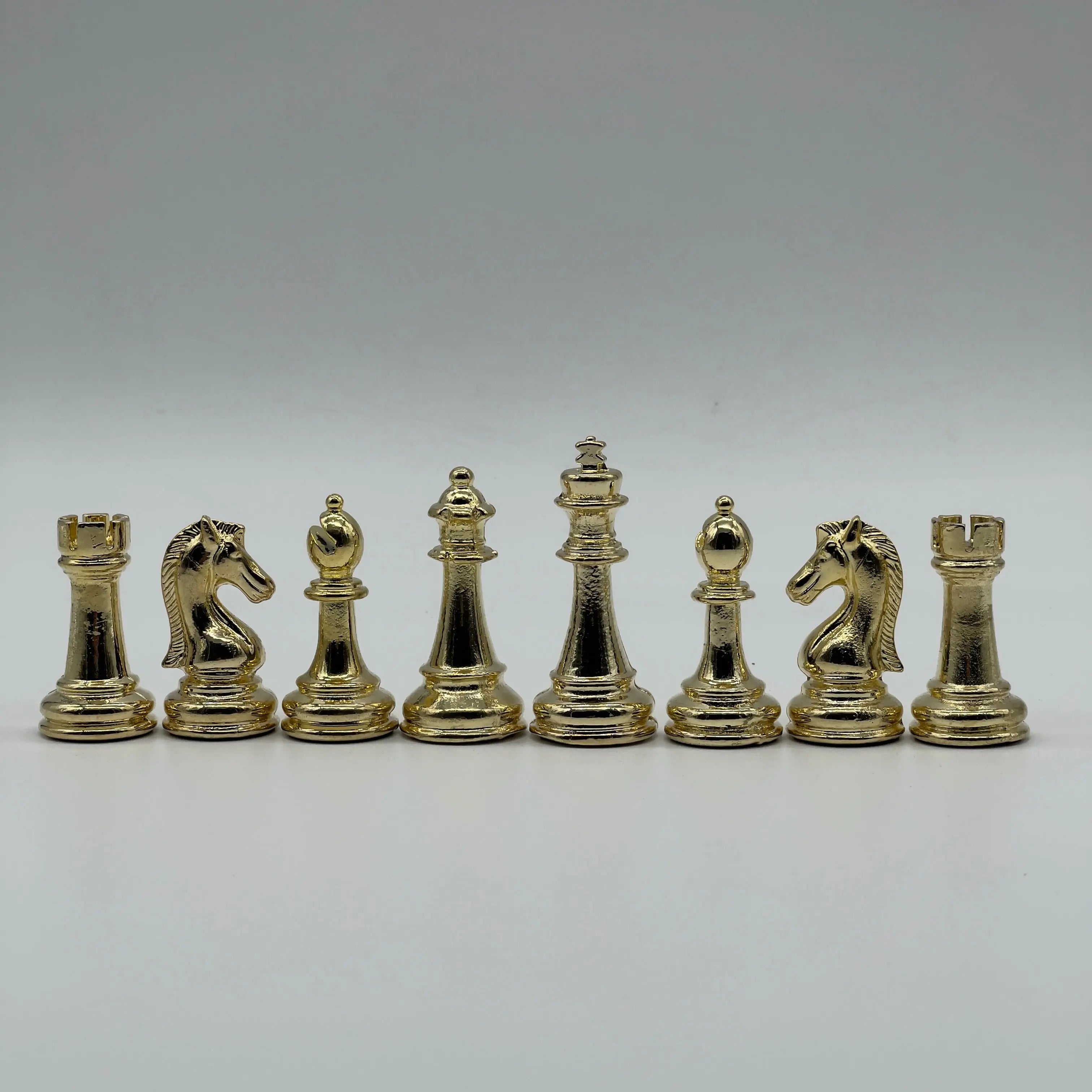 Handmade Metal Classic Chess Pieces, Gold-Silver Metal Chess Pieces