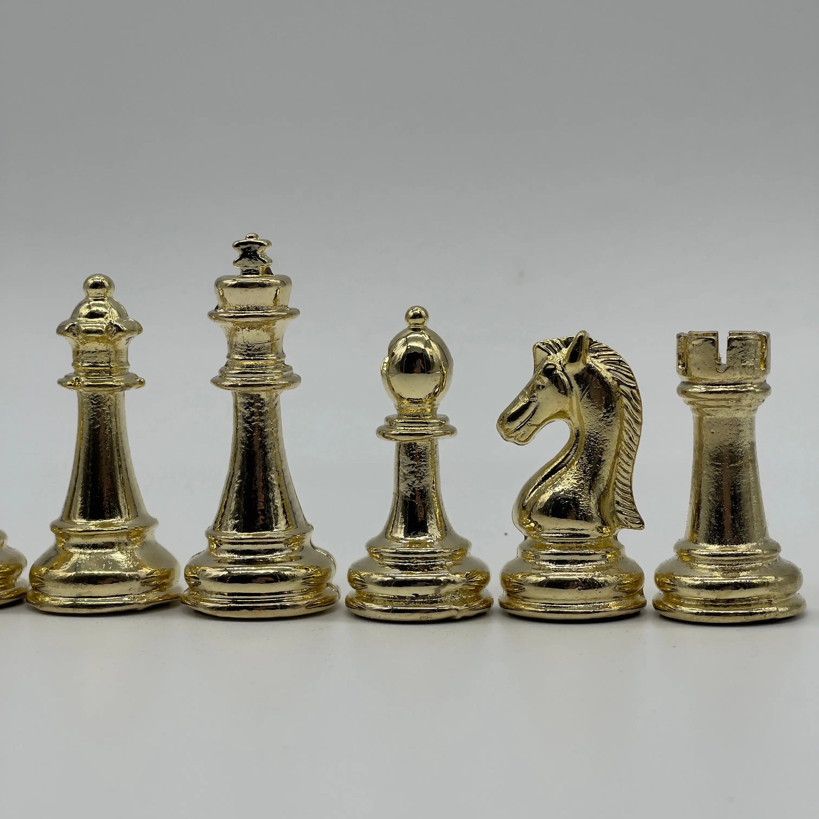 Handmade Metal Classic Chess Pieces, Gold-Silver Metal Chess Pieces