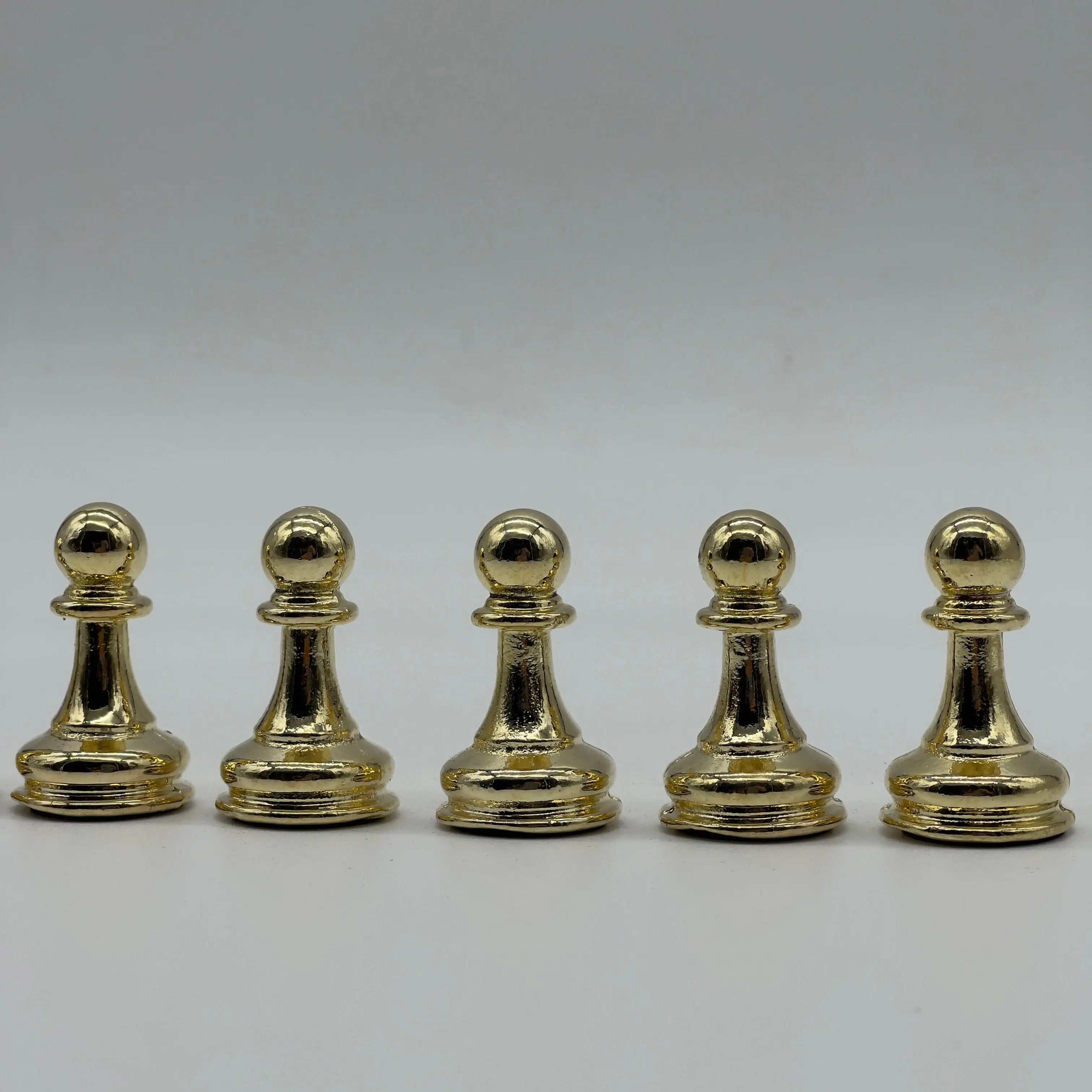 Handmade Metal Classic Chess Pieces, Gold-Silver Metal Chess Pieces