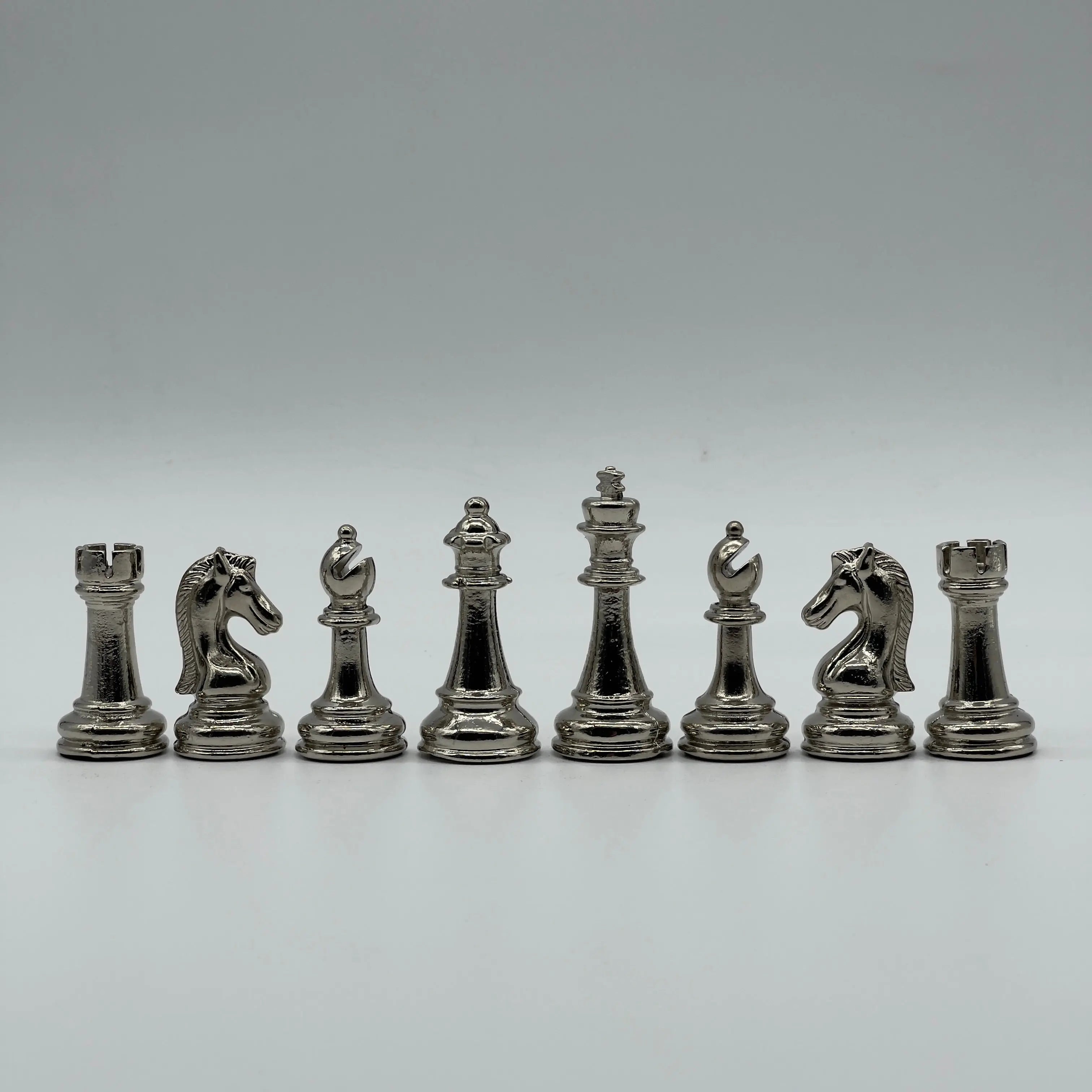 Handmade Metal Classic Chess Pieces, Gold-Silver Metal Chess Pieces