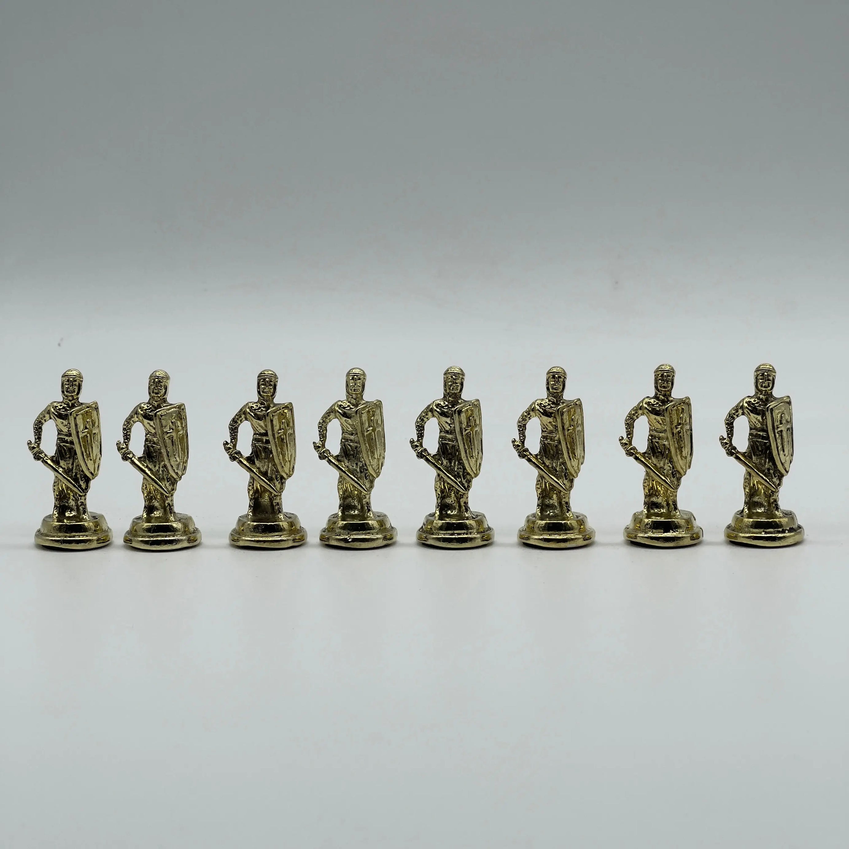 Handmade Metal British Chess Pieces, Gold-Silver Metal Chess Pieces