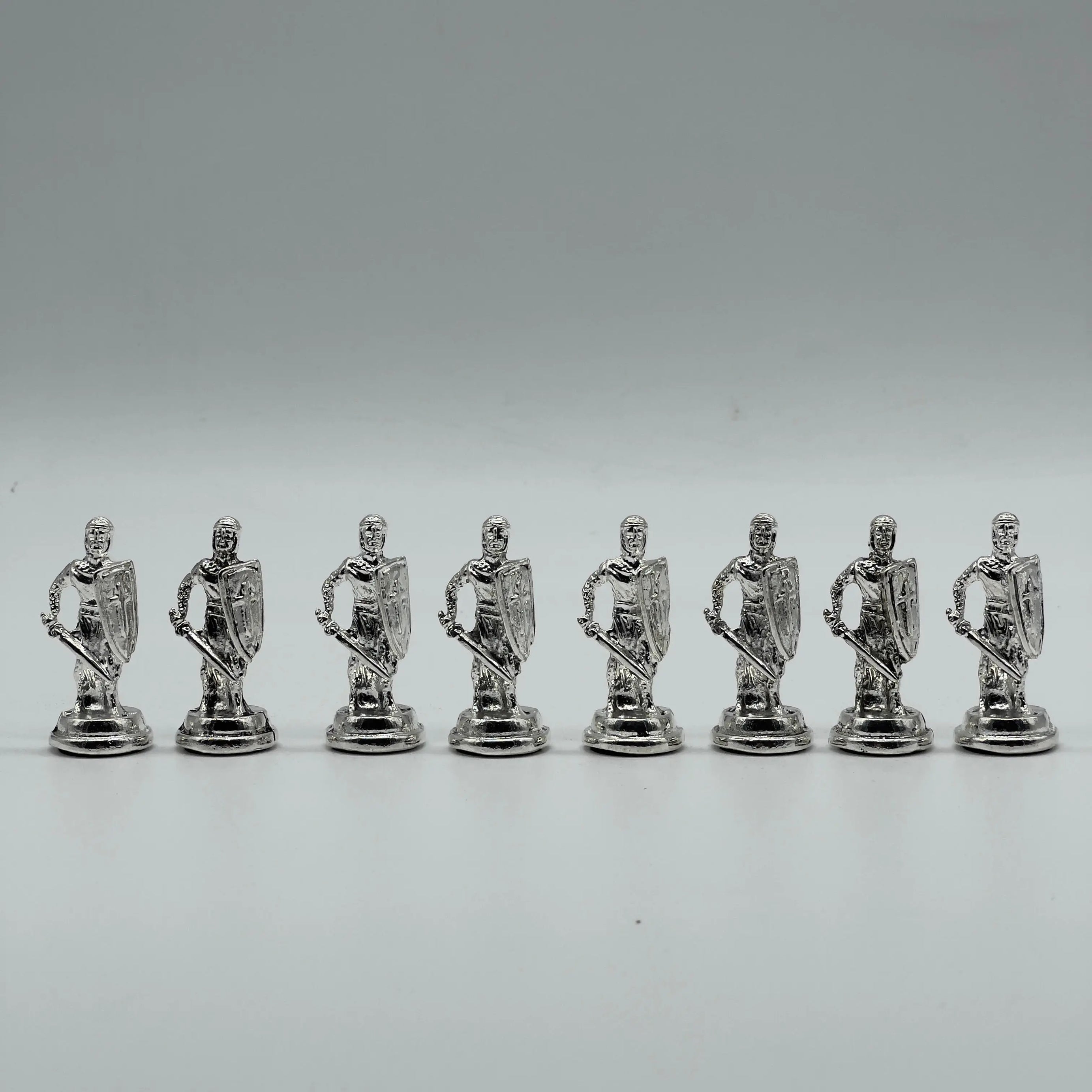 Handmade Metal British Chess Pieces, Gold-Silver Metal Chess Pieces