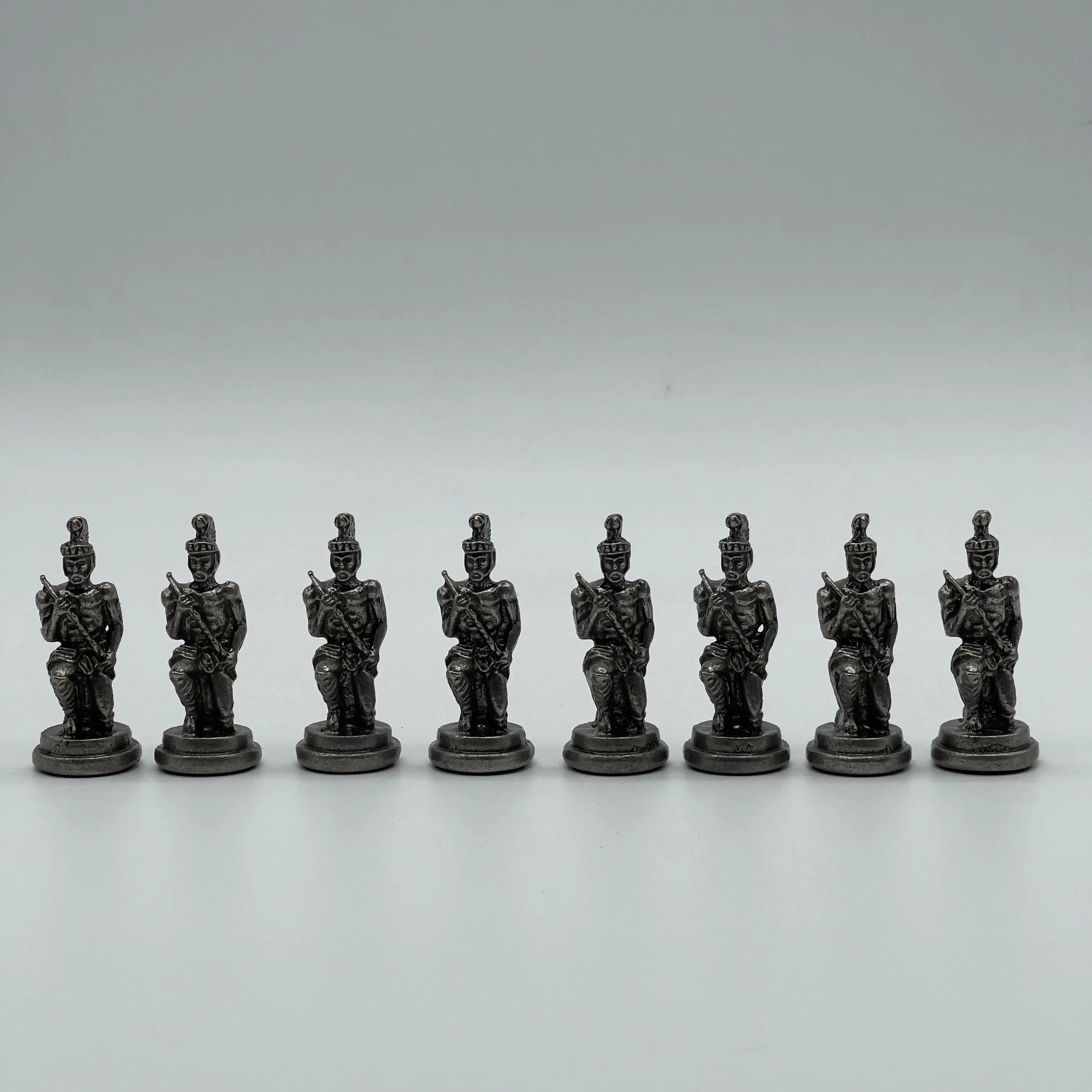 Handmade Metal Pegasus Chess Pieces, Silver-Copper Metal Chess Pieces Set