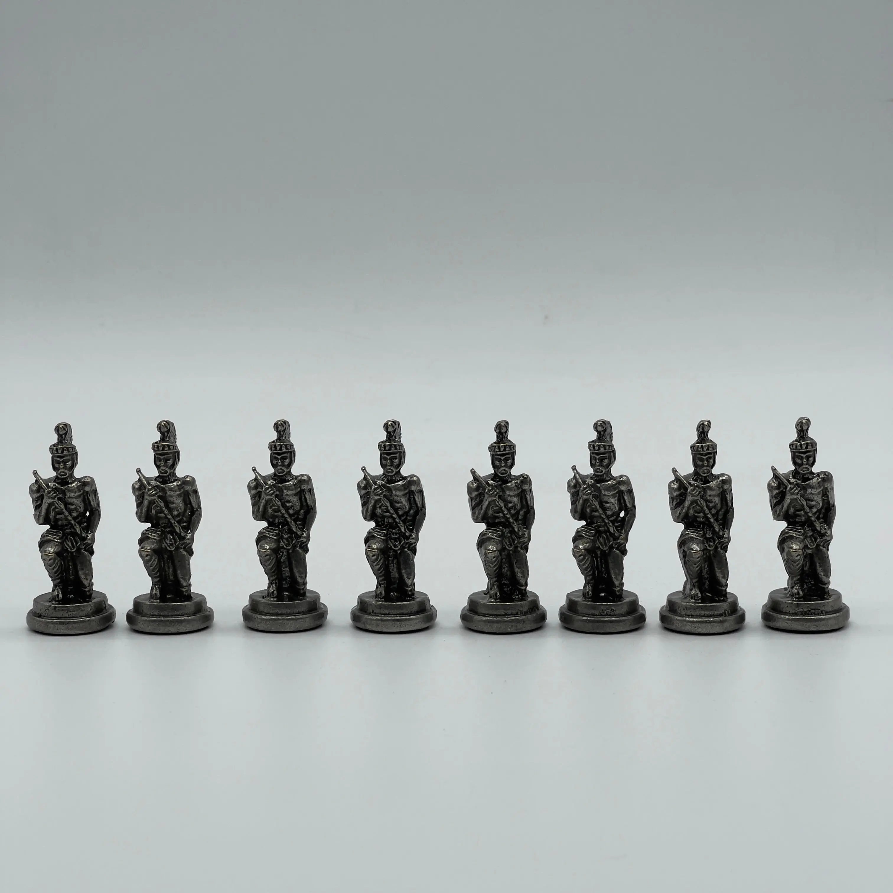 Handmade Metal Pegasus Chess Pieces, Silver-Copper Metal Chess Pieces Set