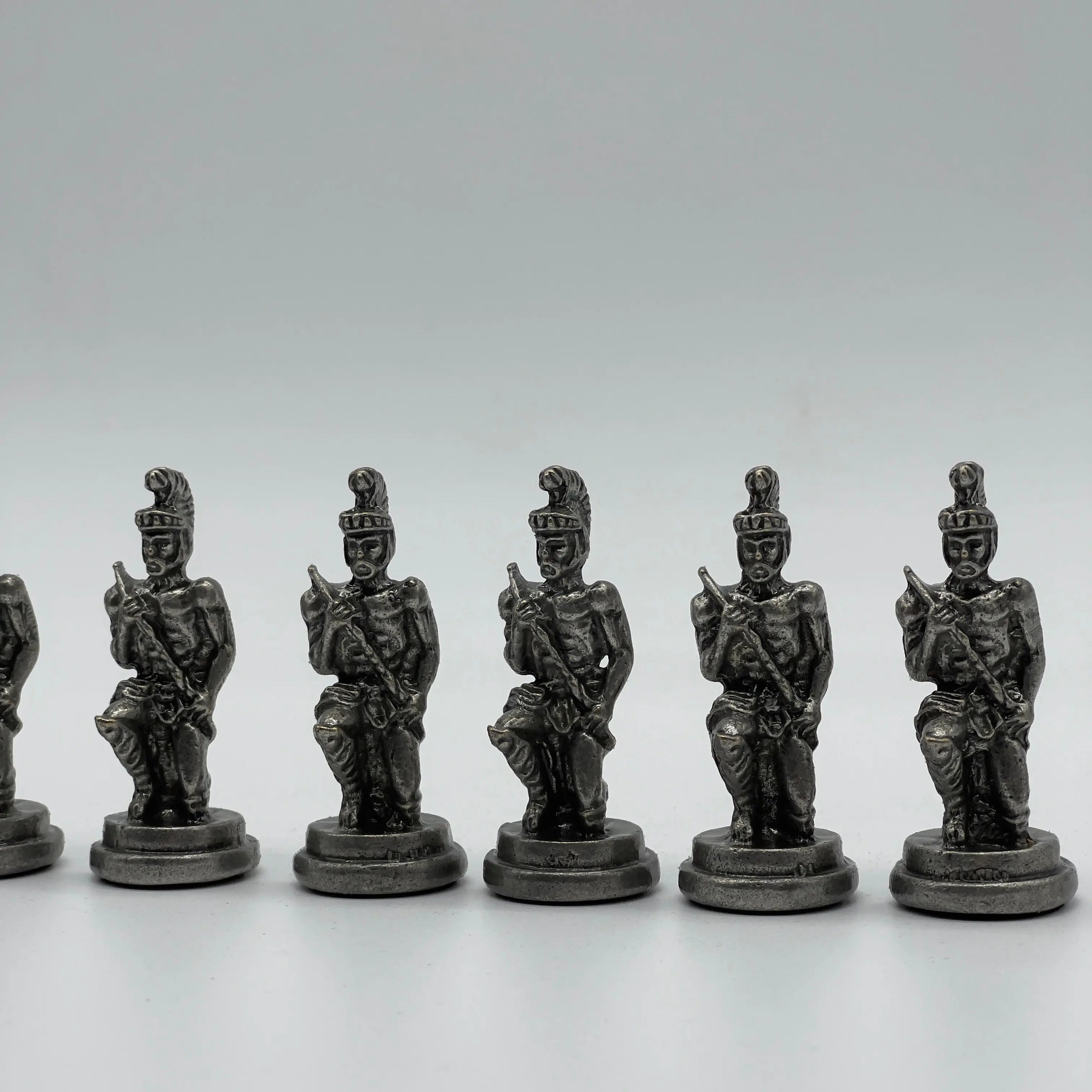 Handmade Metal Pegasus Chess Pieces, Silver-Copper Metal Chess Pieces Set