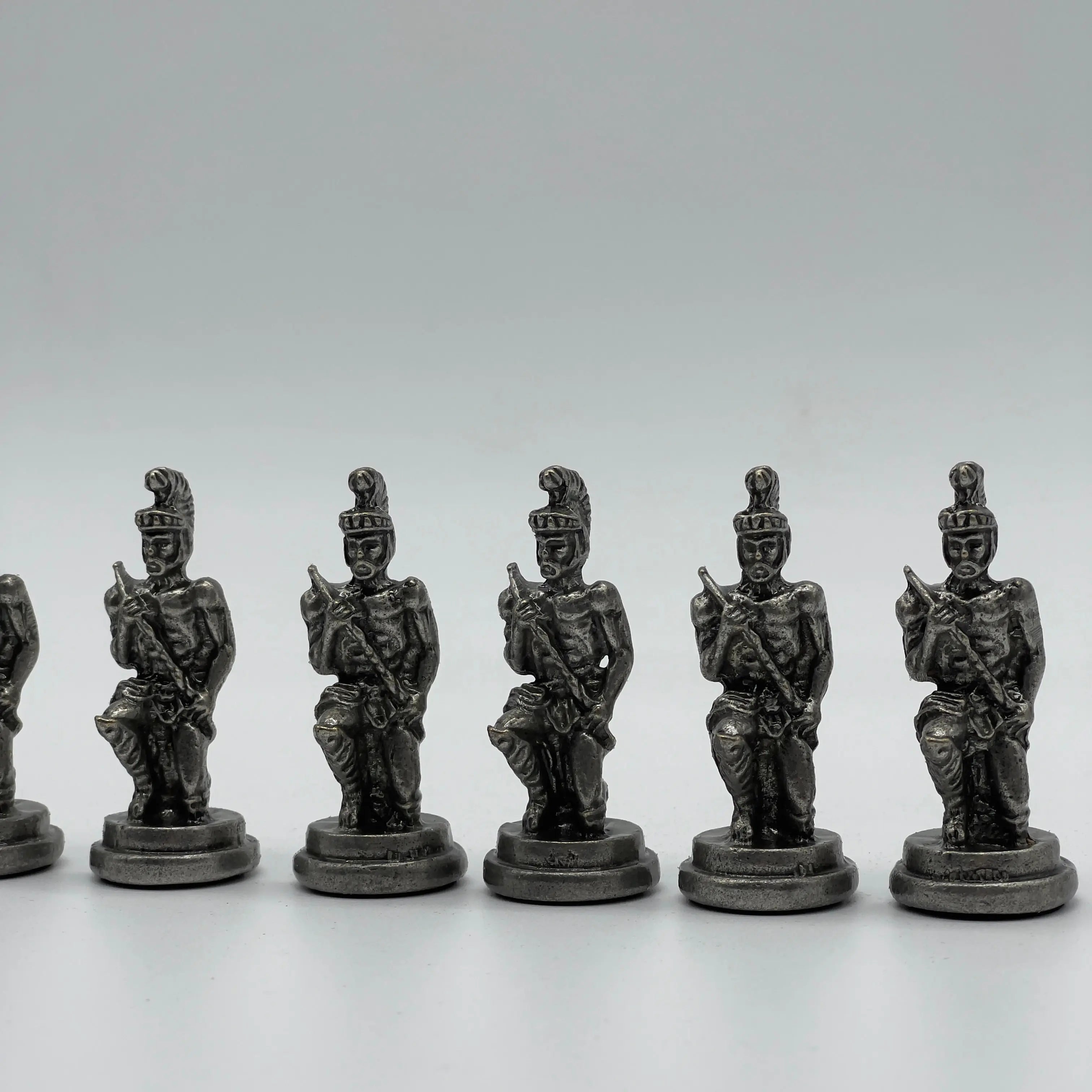 Handmade Metal Pegasus Chess Pieces, Silver-Copper Metal Chess Pieces Set