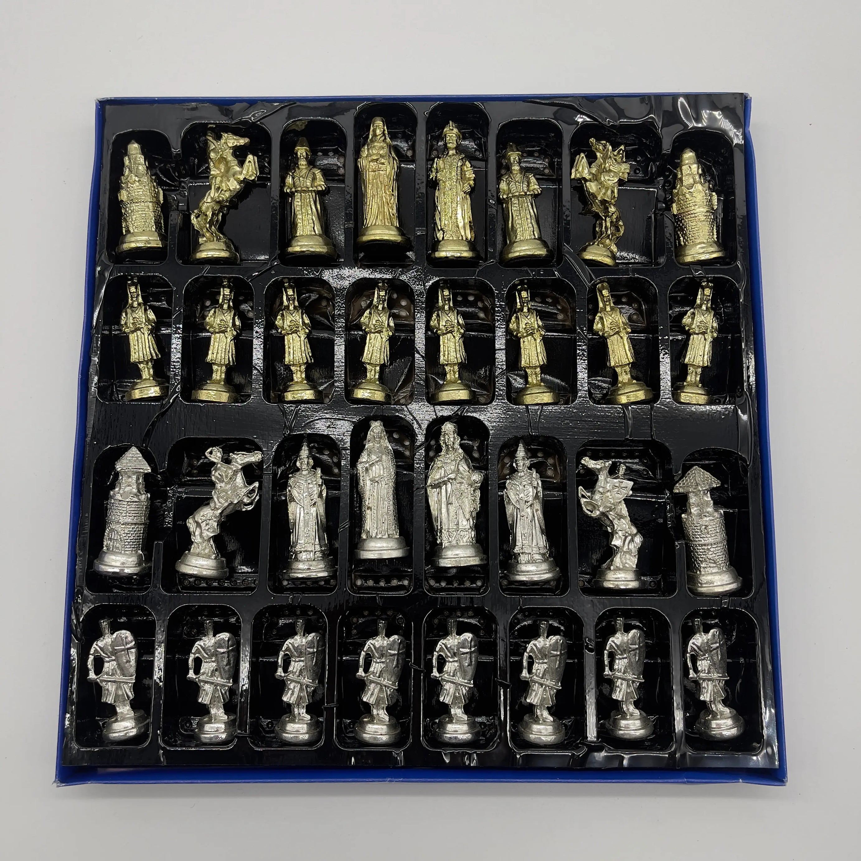 Handmade Ottoman vs British Metal Chess Pieces, Metal Chess Pieces Set