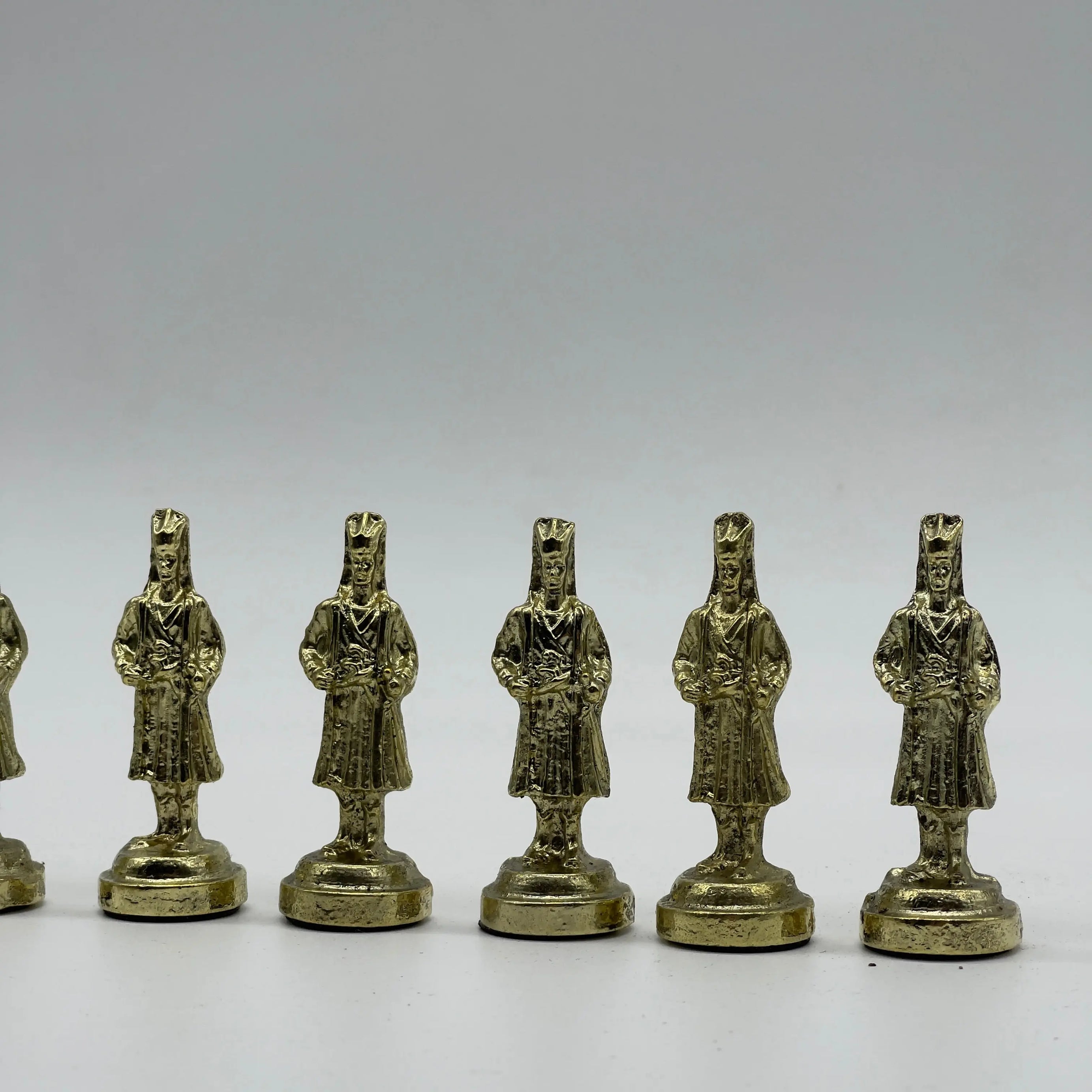 Handmade Ottoman vs British Metal Chess Pieces, Metal Chess Pieces Set
