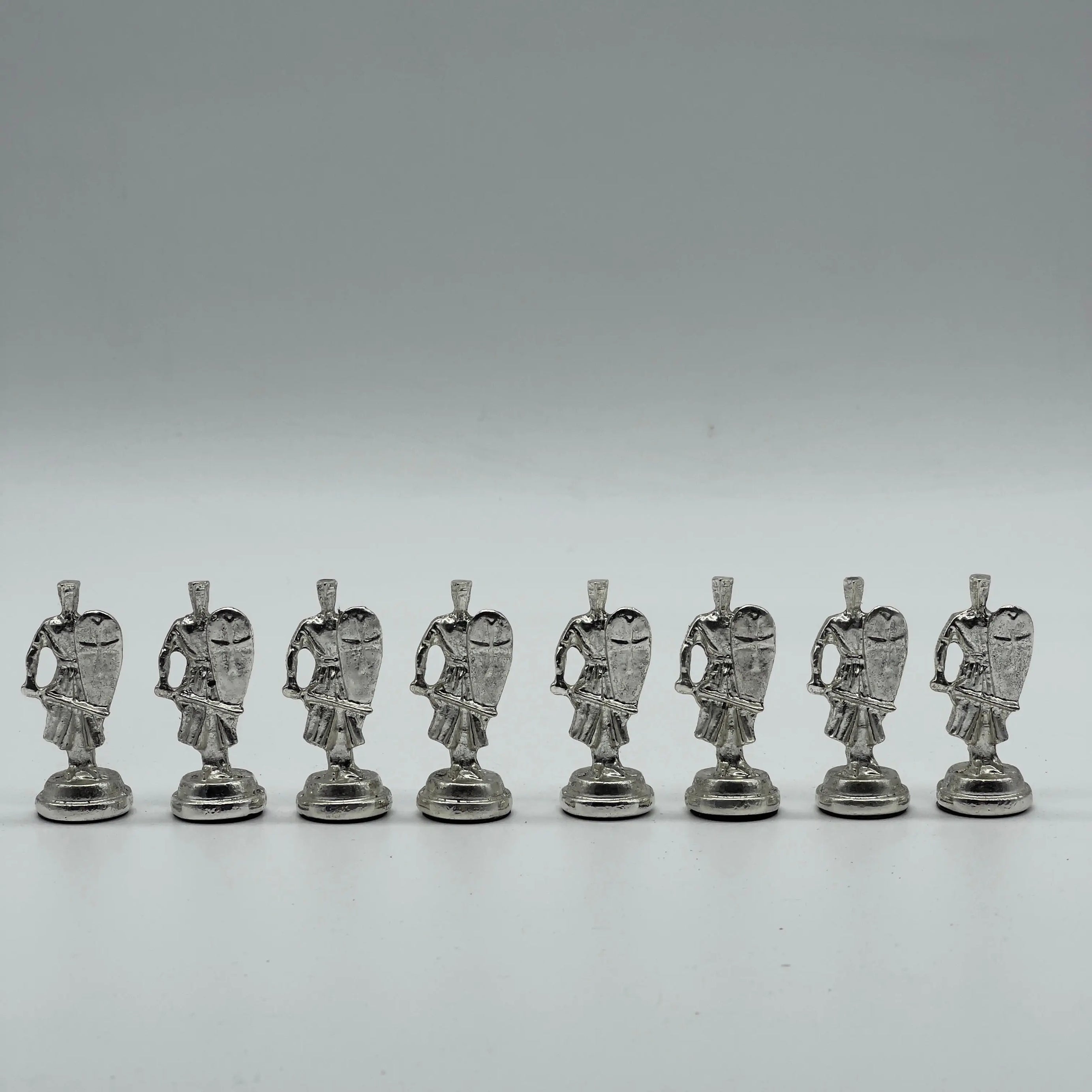 Handmade Ottoman vs British Metal Chess Pieces, Metal Chess Pieces Set