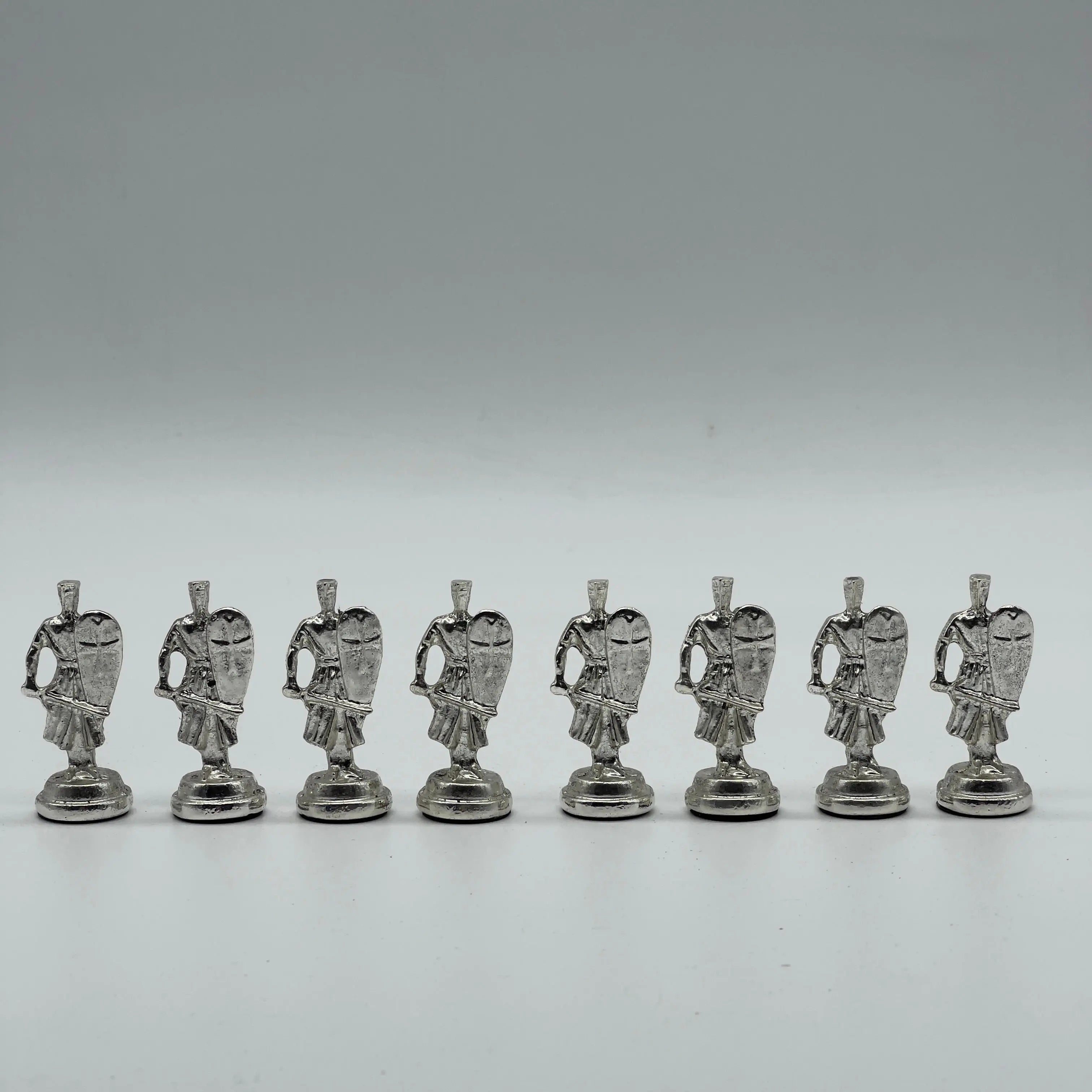 Handmade Ottoman vs British Metal Chess Pieces, Metal Chess Pieces Set