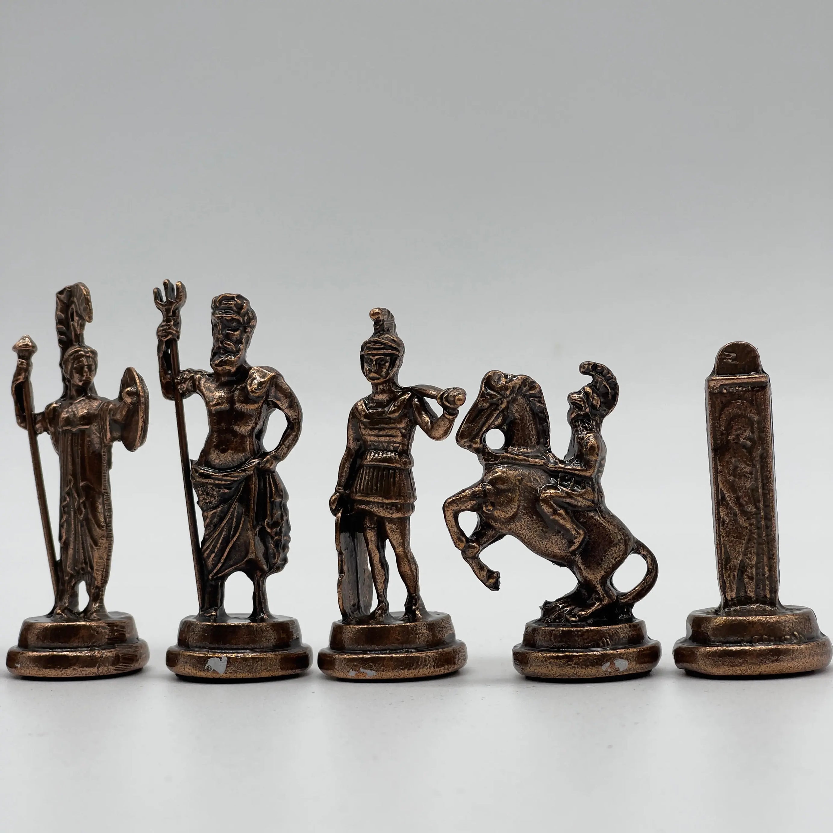 Copper Handmade Greek Luxury Metal Chess Pieces Set