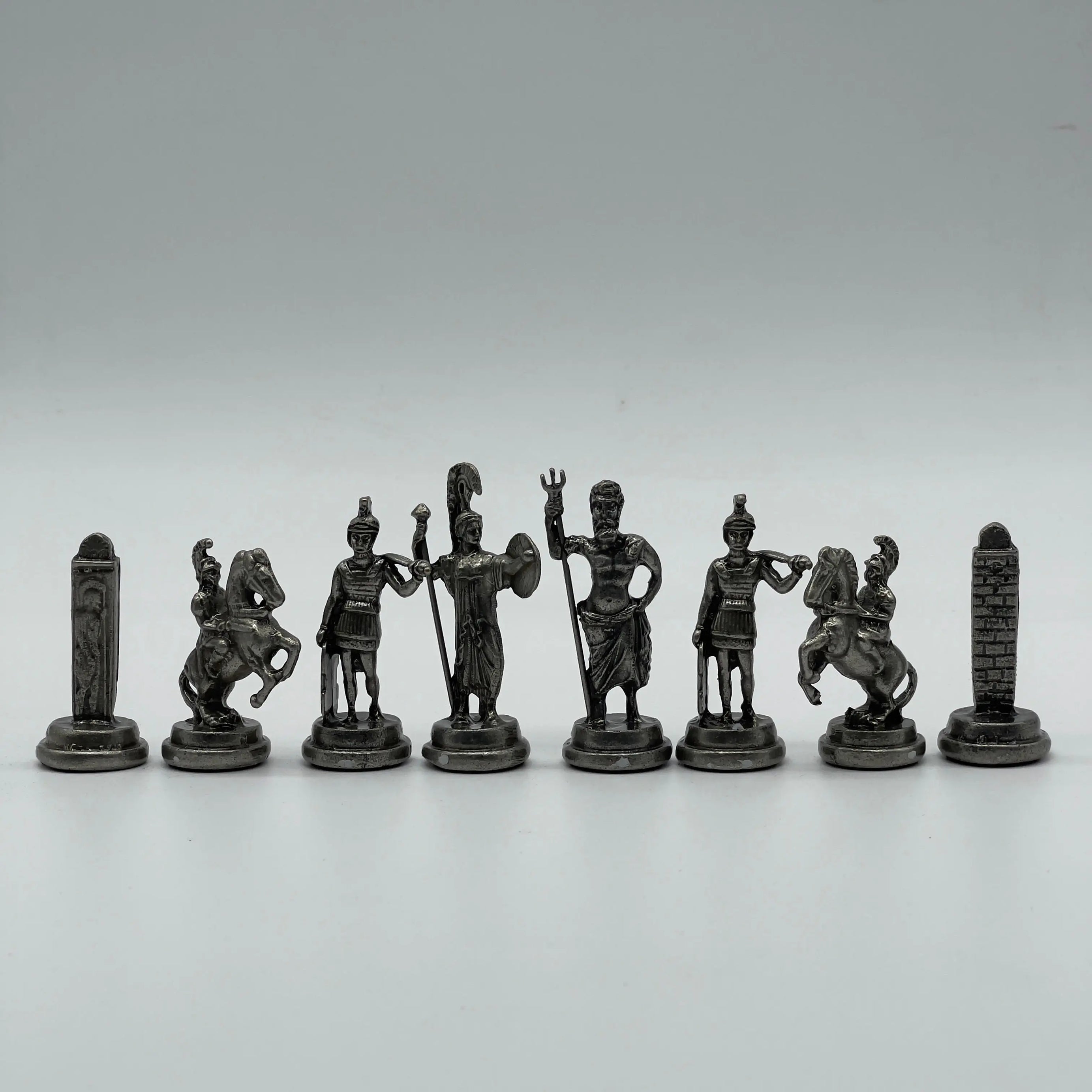 Copper Handmade Greek Luxury Metal Chess Pieces Set