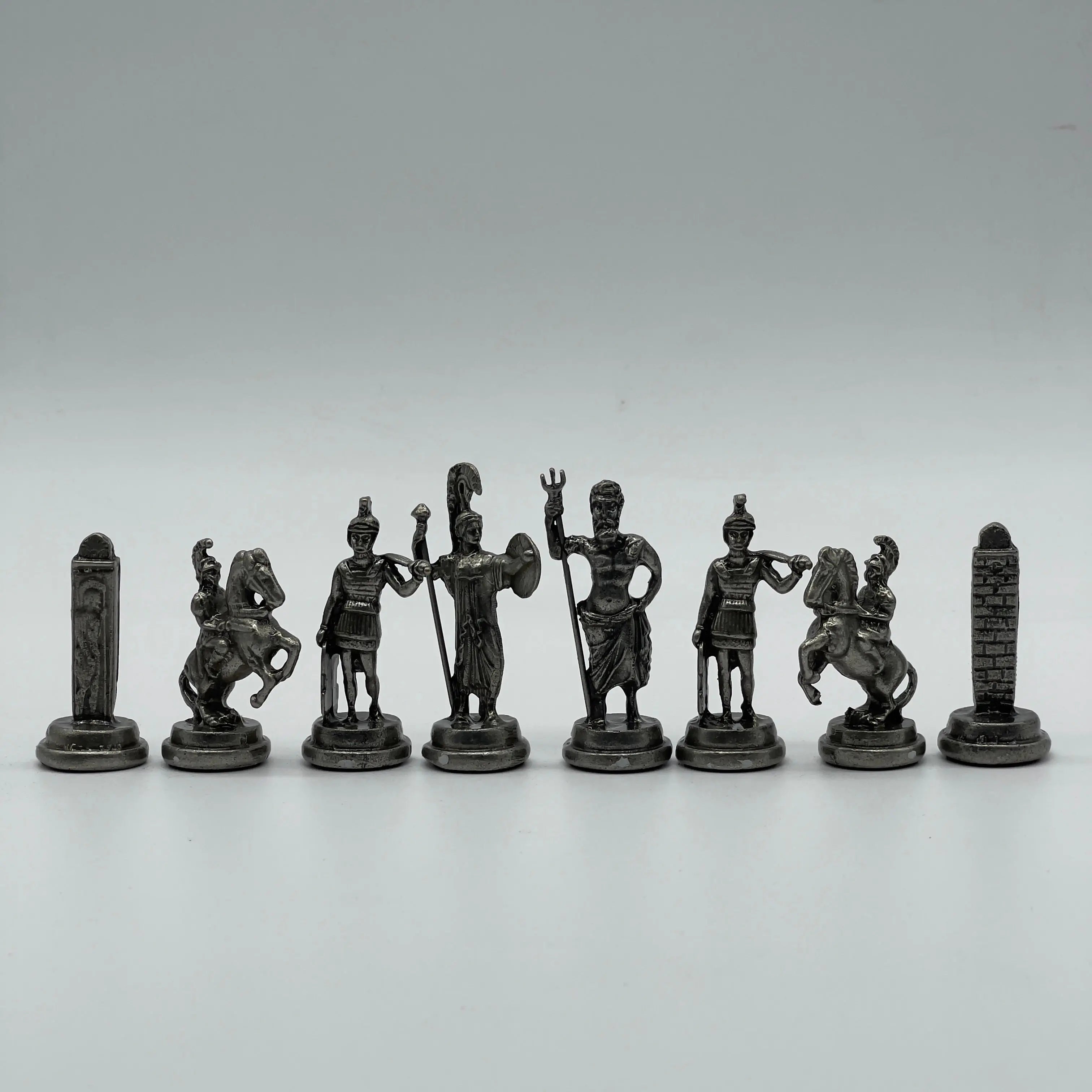Copper Handmade Greek Luxury Metal Chess Pieces Set
