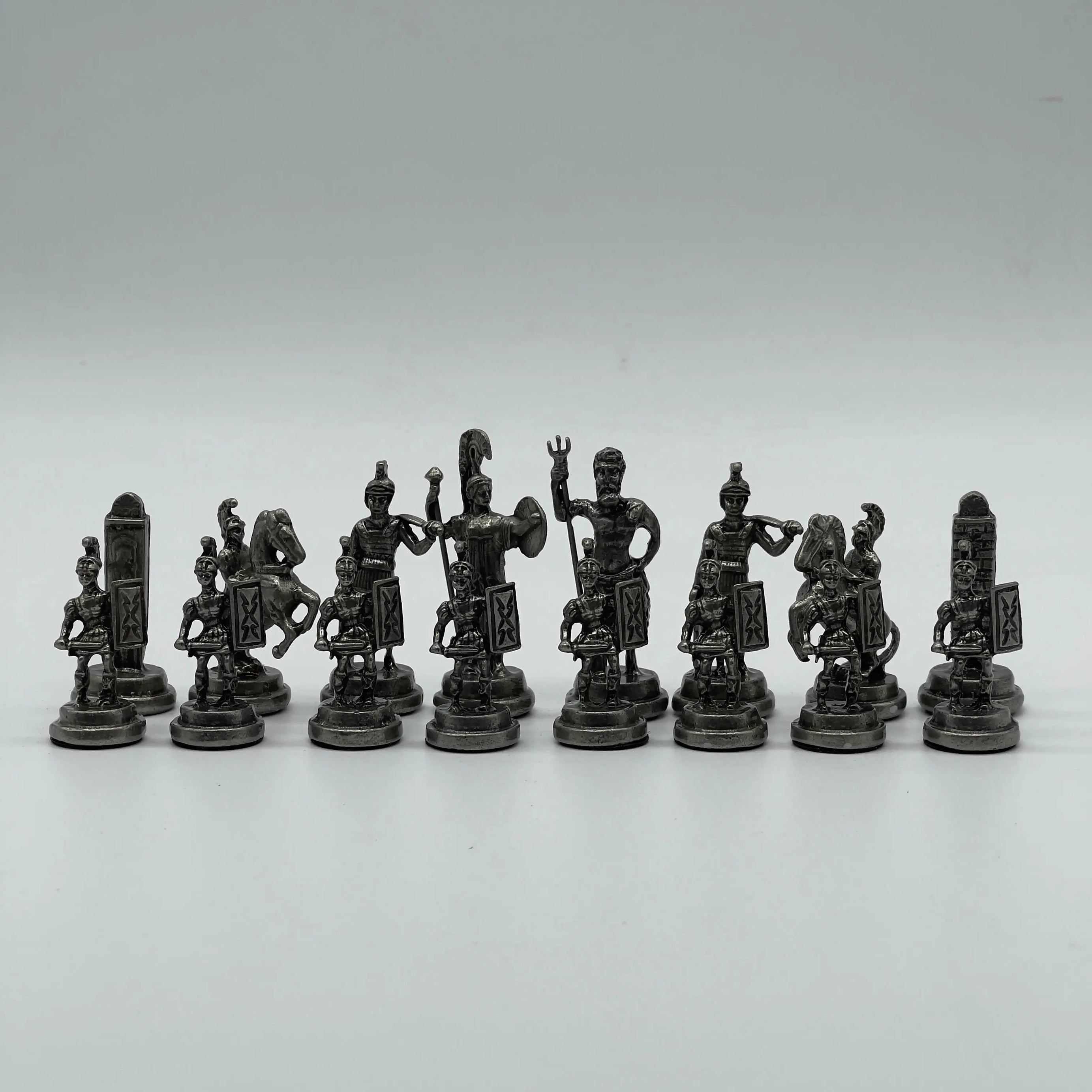 Copper Handmade Greek Luxury Metal Chess Pieces Set