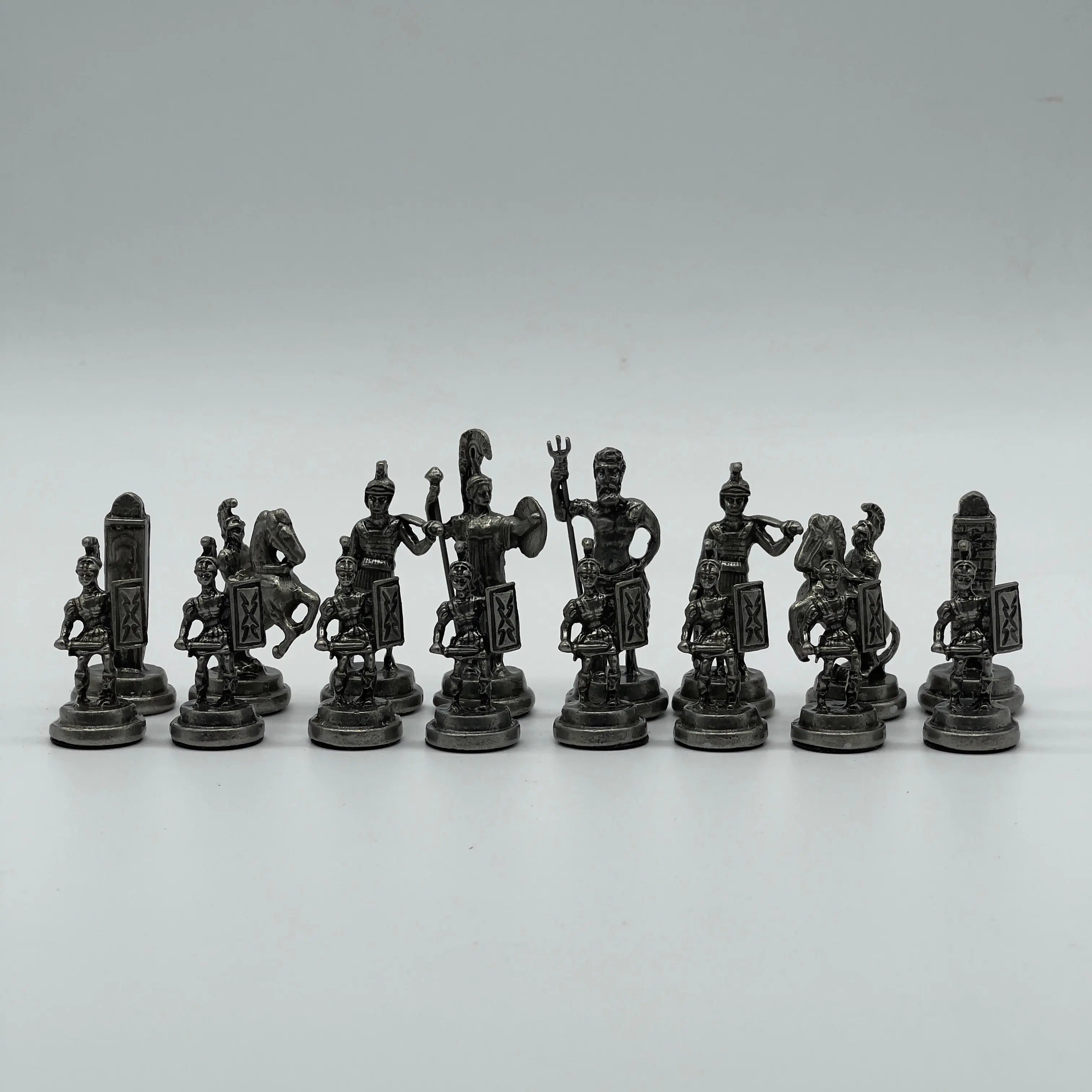 Copper Handmade Greek Luxury Metal Chess Pieces Set