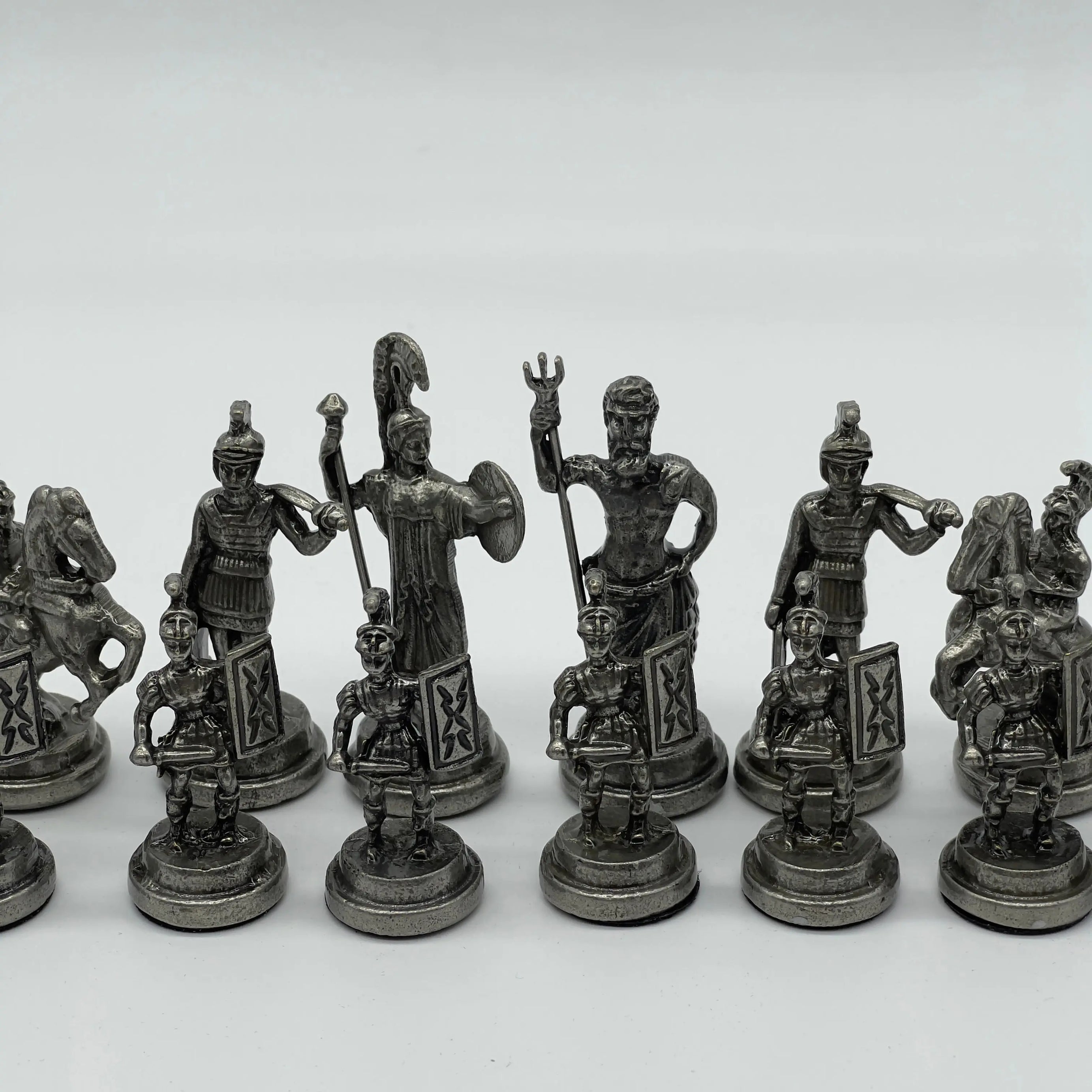 Copper Handmade Greek Luxury Metal Chess Pieces Set