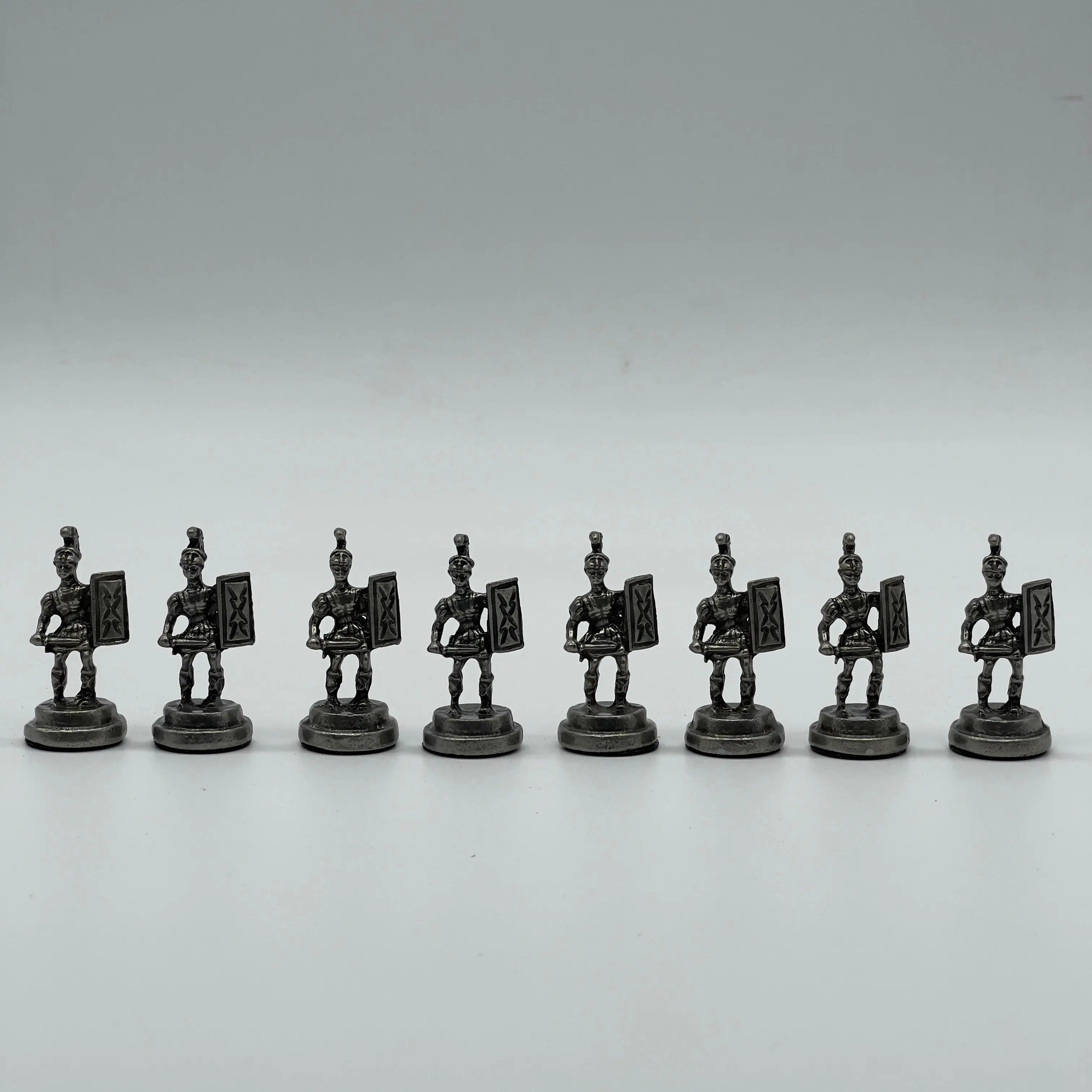 Copper Handmade Greek Luxury Metal Chess Pieces Set
