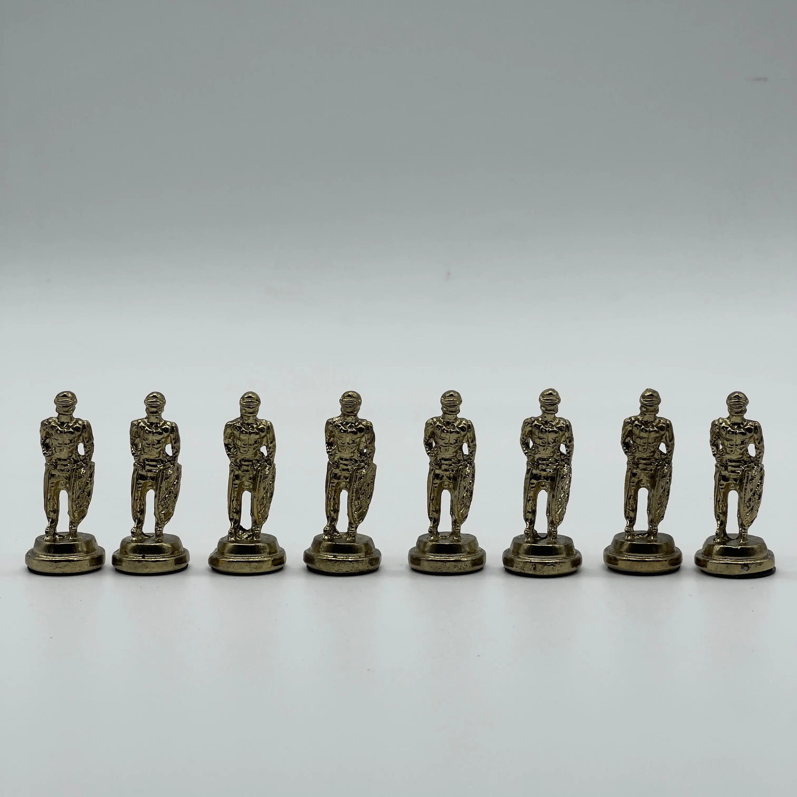 Handmade Metal Chess Pieces, Spanish Chess Pieces, Gold Metal Chess Pieces