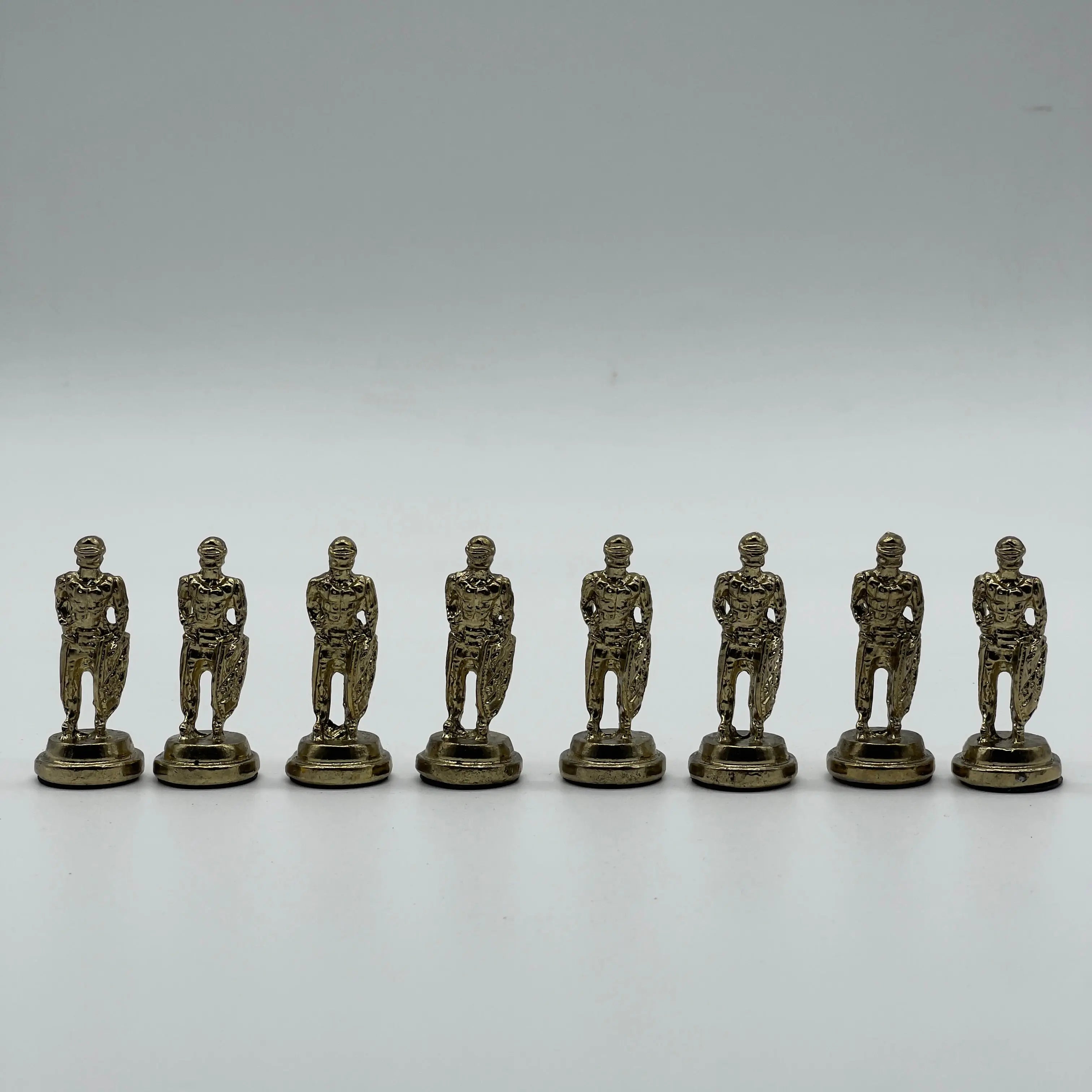Handmade Metal Chess Pieces, Spanish Chess Pieces, Gold Metal Chess Pieces