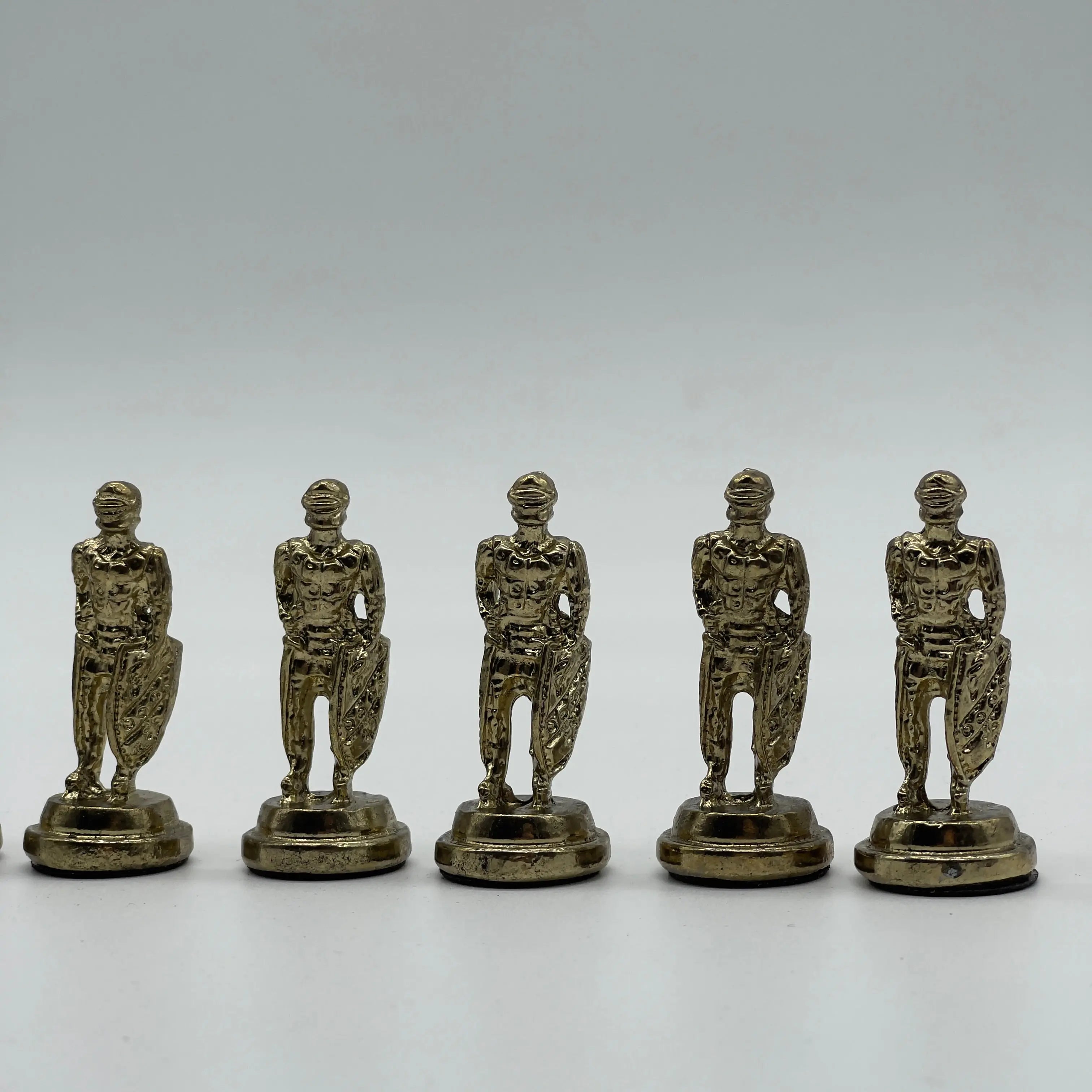 Handmade Metal Chess Pieces, Spanish Chess Pieces, Gold Metal Chess Pieces