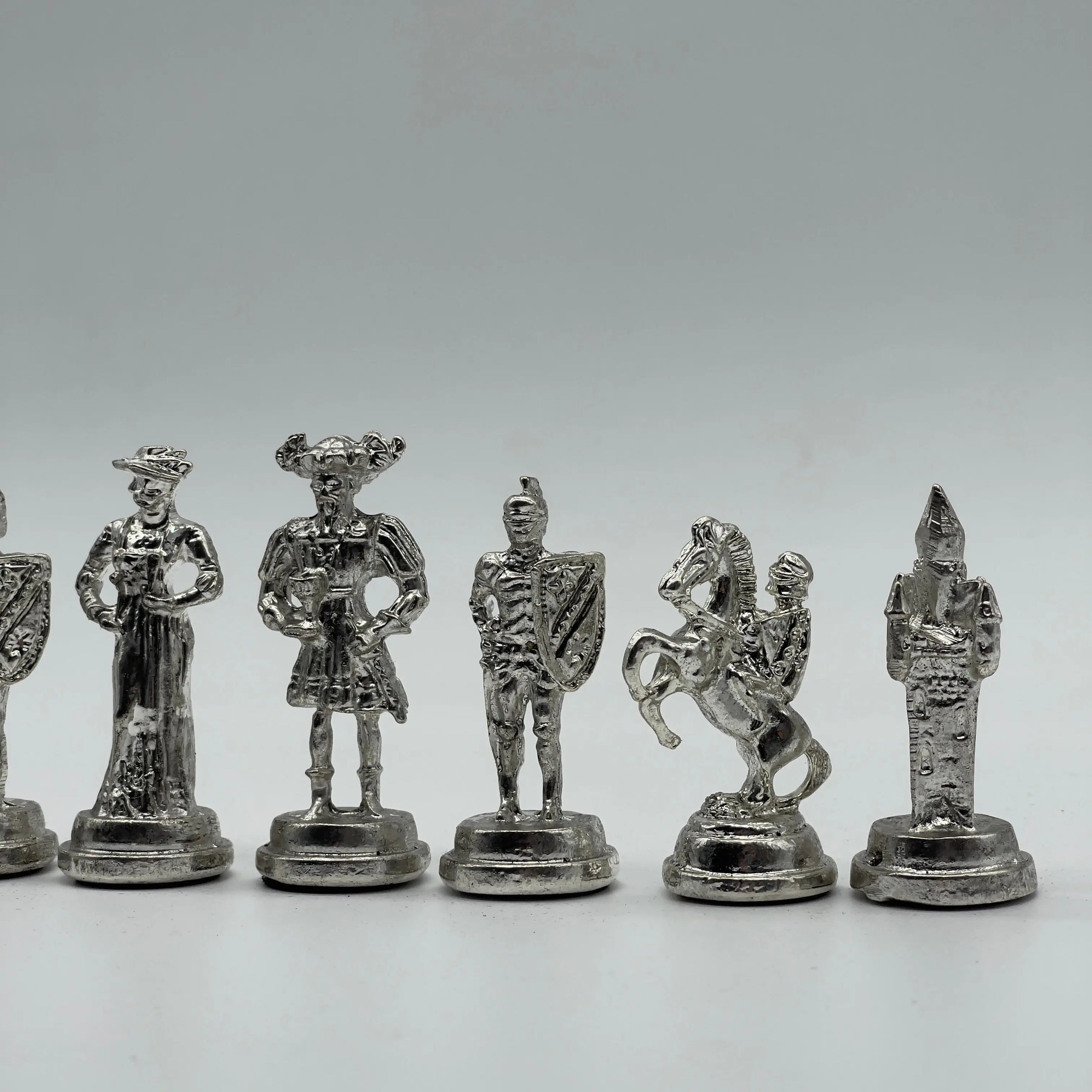 Handmade Metal Chess Pieces, Spanish Chess Pieces, Gold Metal Chess Pieces
