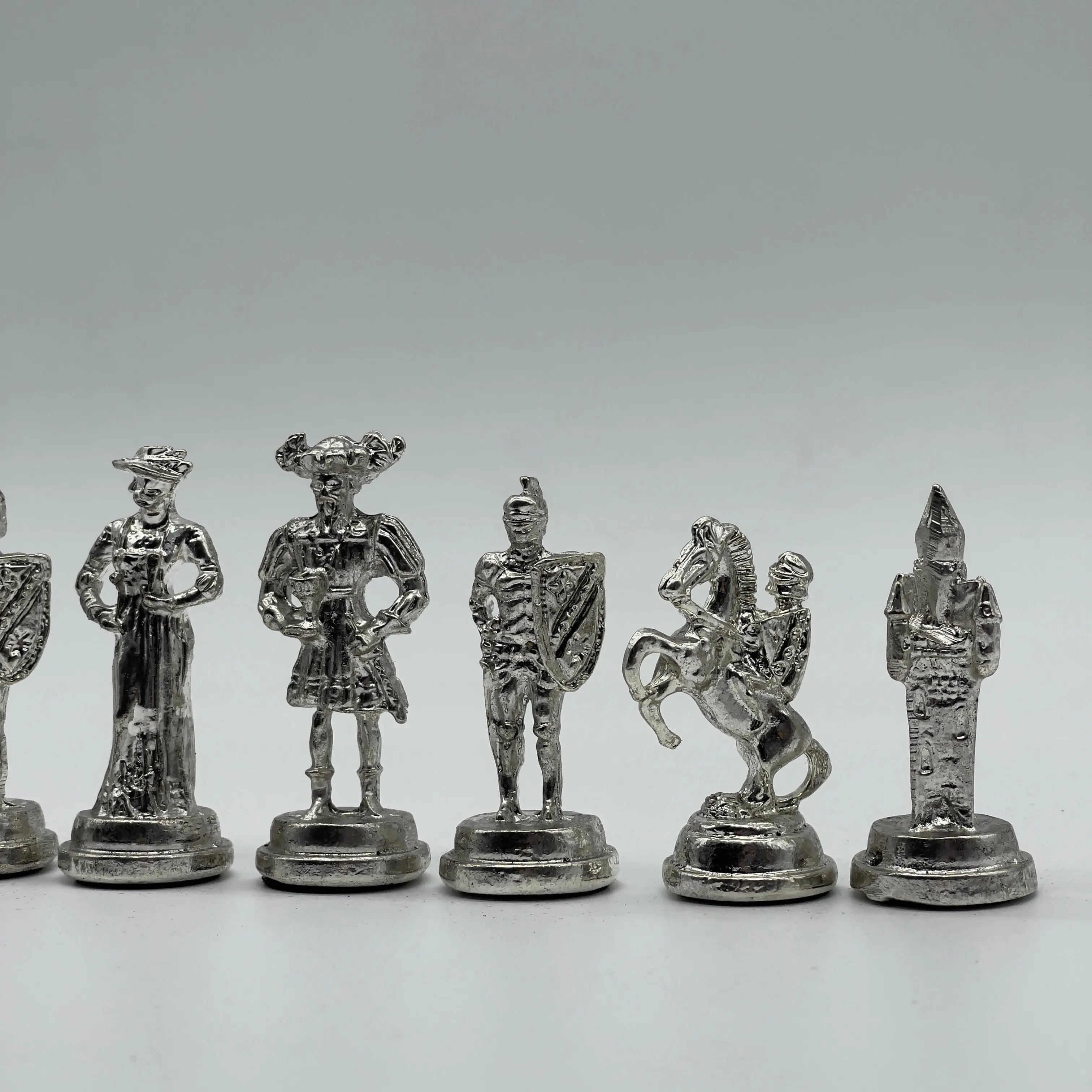 Handmade Metal Chess Pieces, Spanish Chess Pieces, Gold Metal Chess Pieces