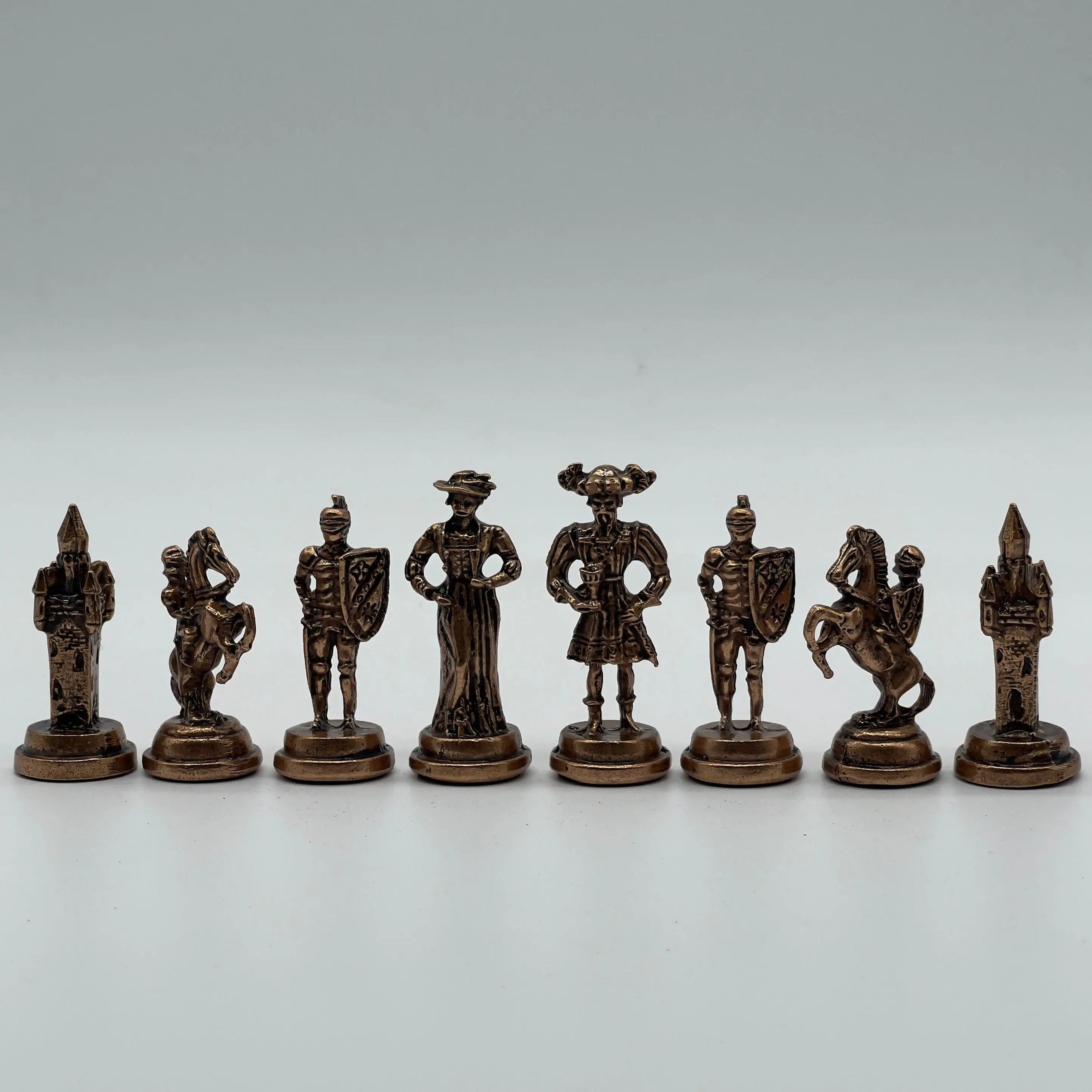 Spanish Handmade Gold-Silver Metal Chess Pieces Set