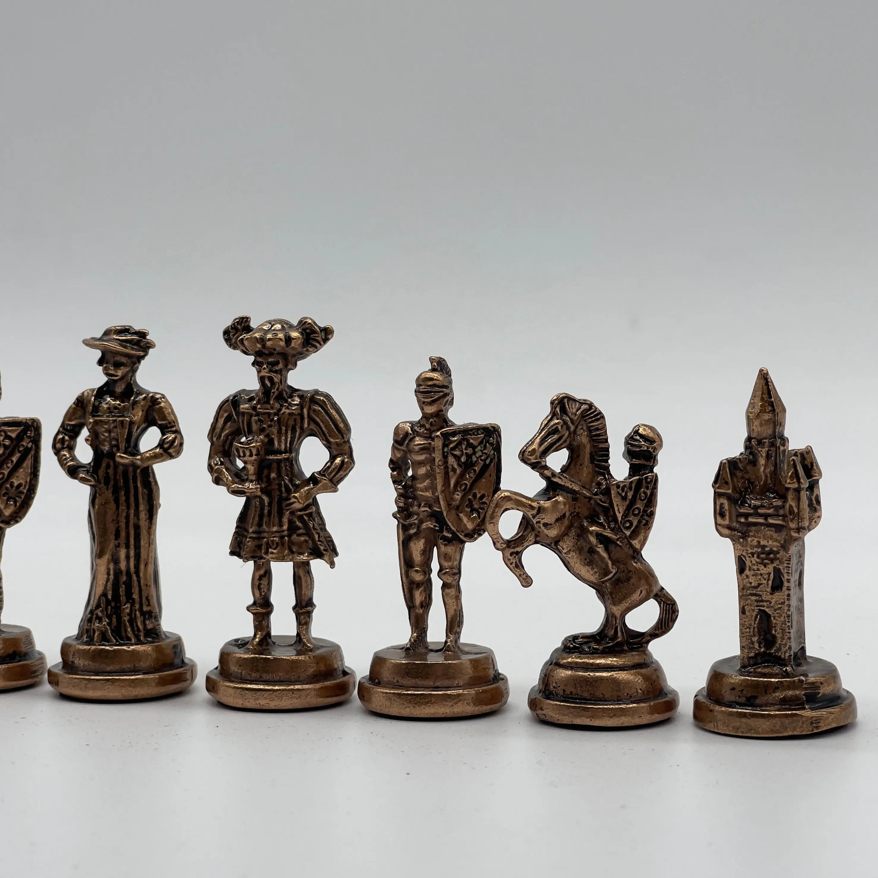 Spanish Handmade Gold-Silver Metal Chess Pieces Set