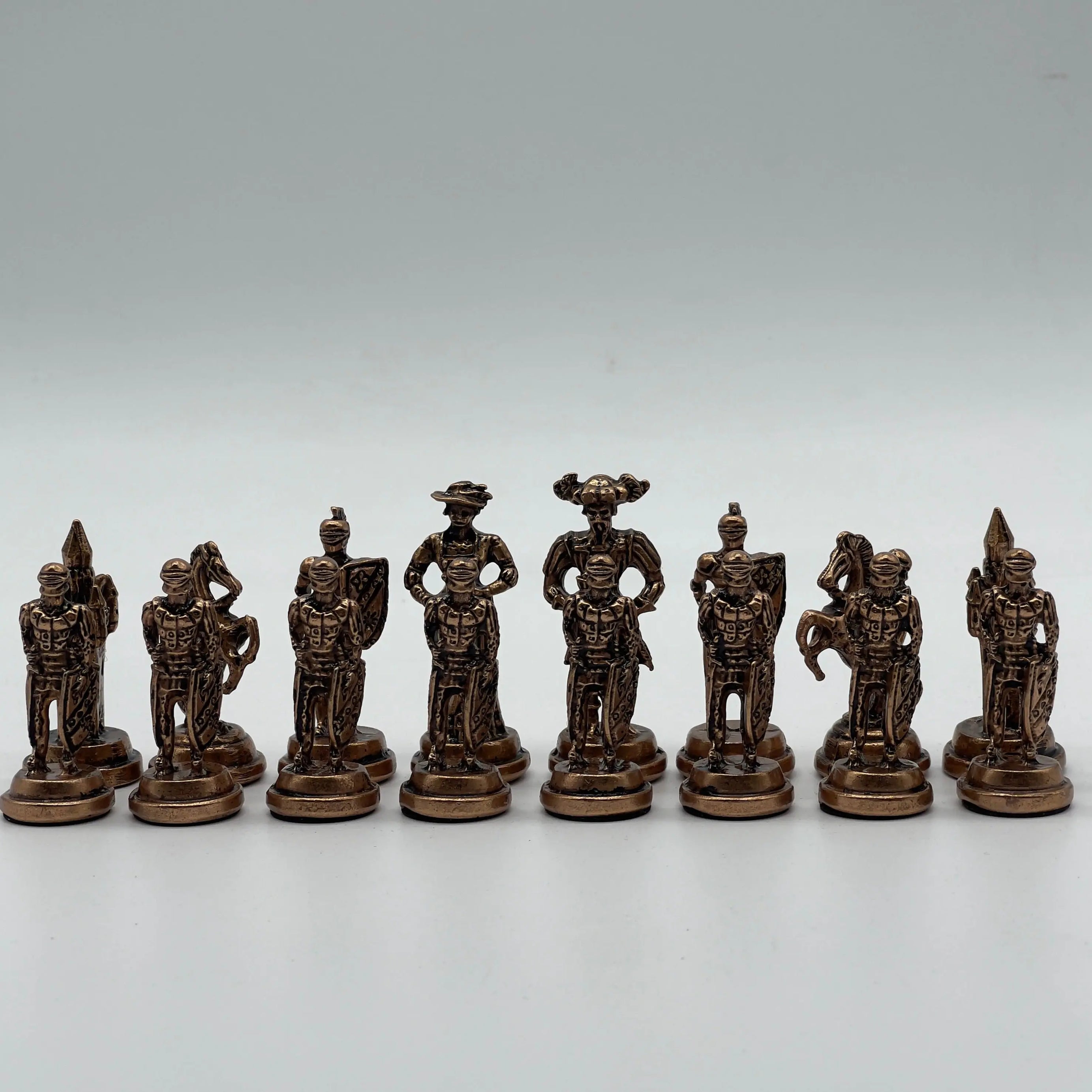 Spanish Handmade Gold-Silver Metal Chess Pieces Set
