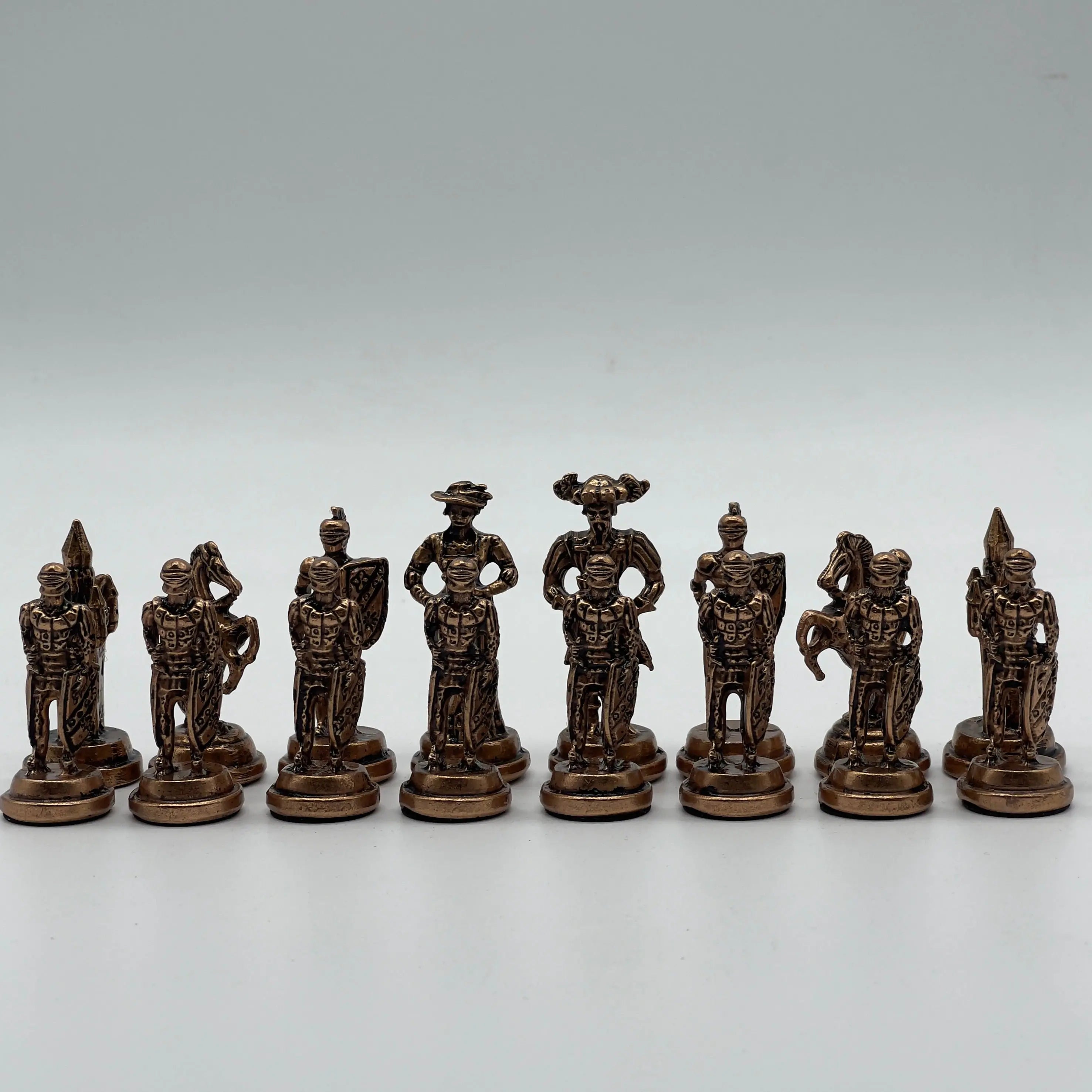 Spanish Handmade Gold-Silver Metal Chess Pieces Set