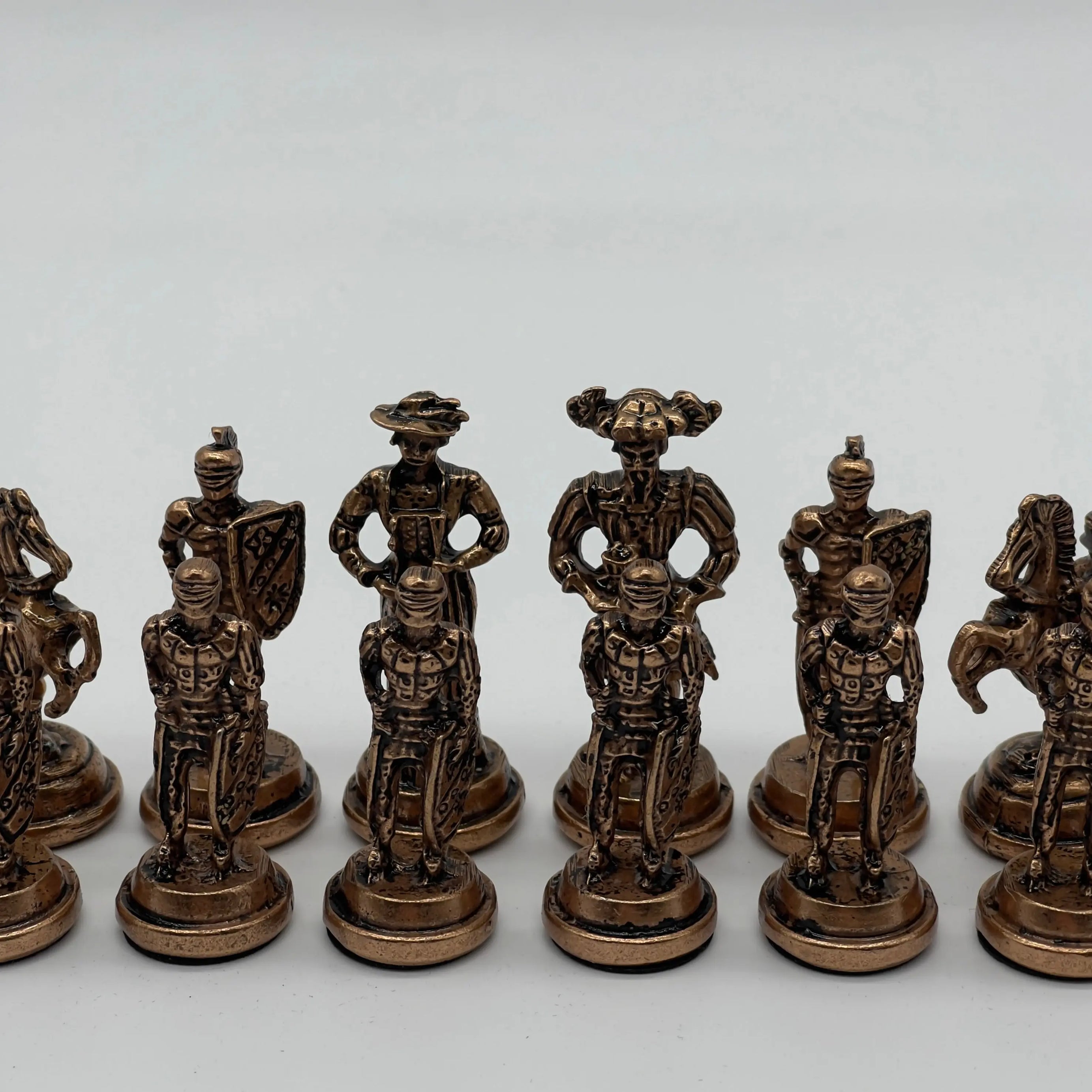 Spanish Handmade Gold-Silver Metal Chess Pieces Set