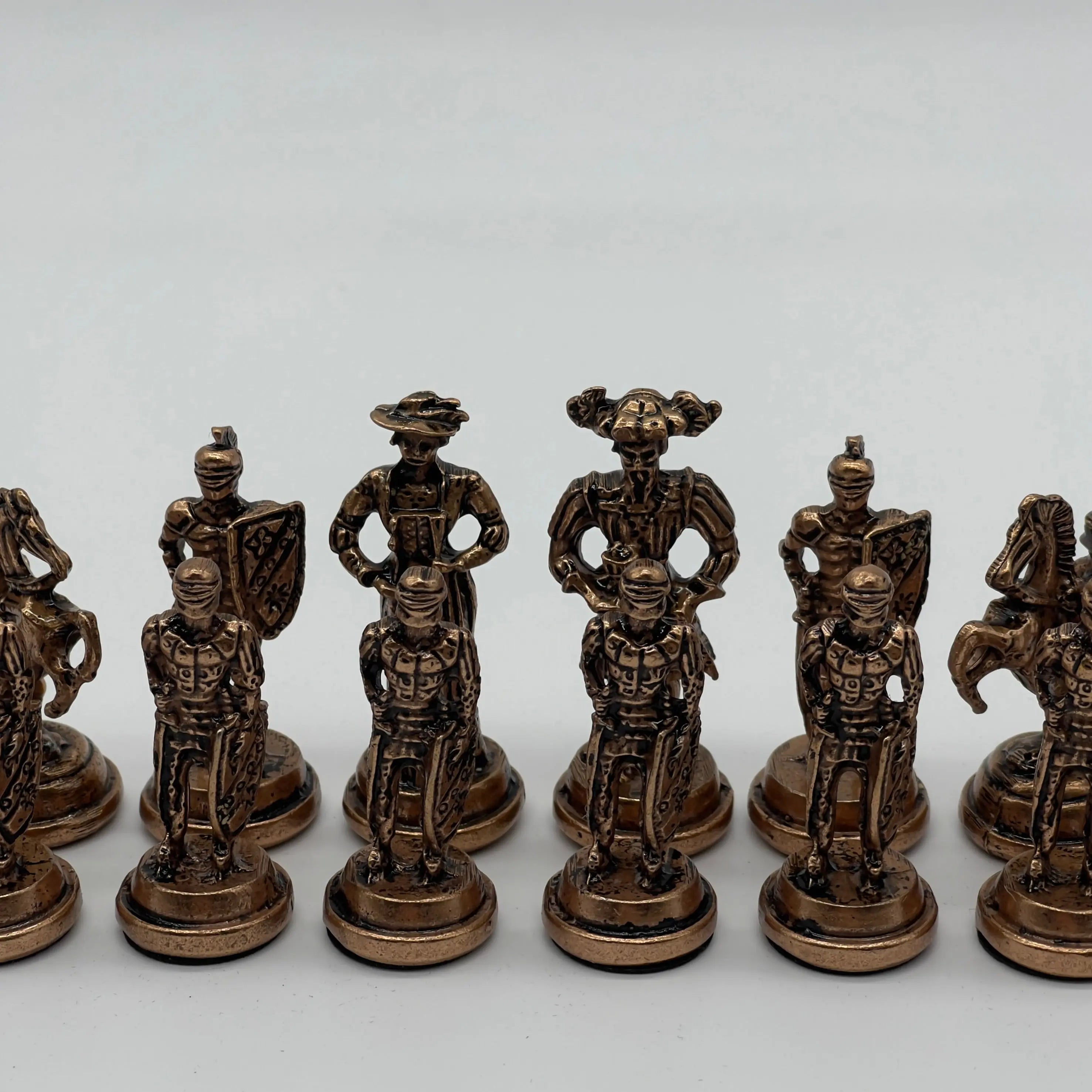 Spanish Handmade Gold-Silver Metal Chess Pieces Set