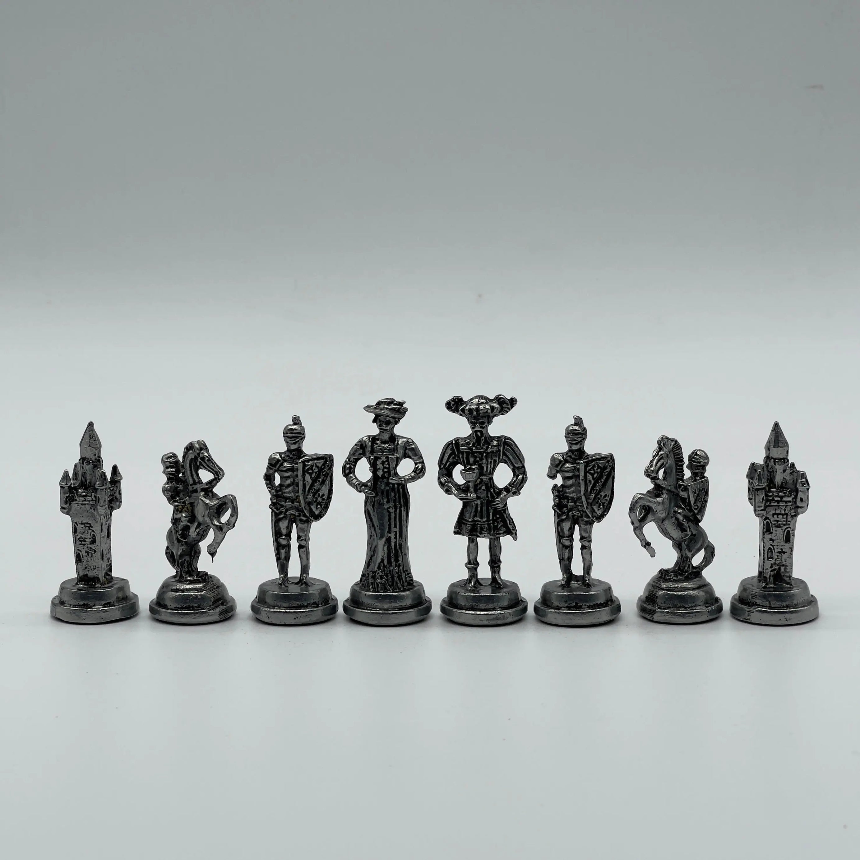 Spanish Handmade Gold-Silver Metal Chess Pieces Set