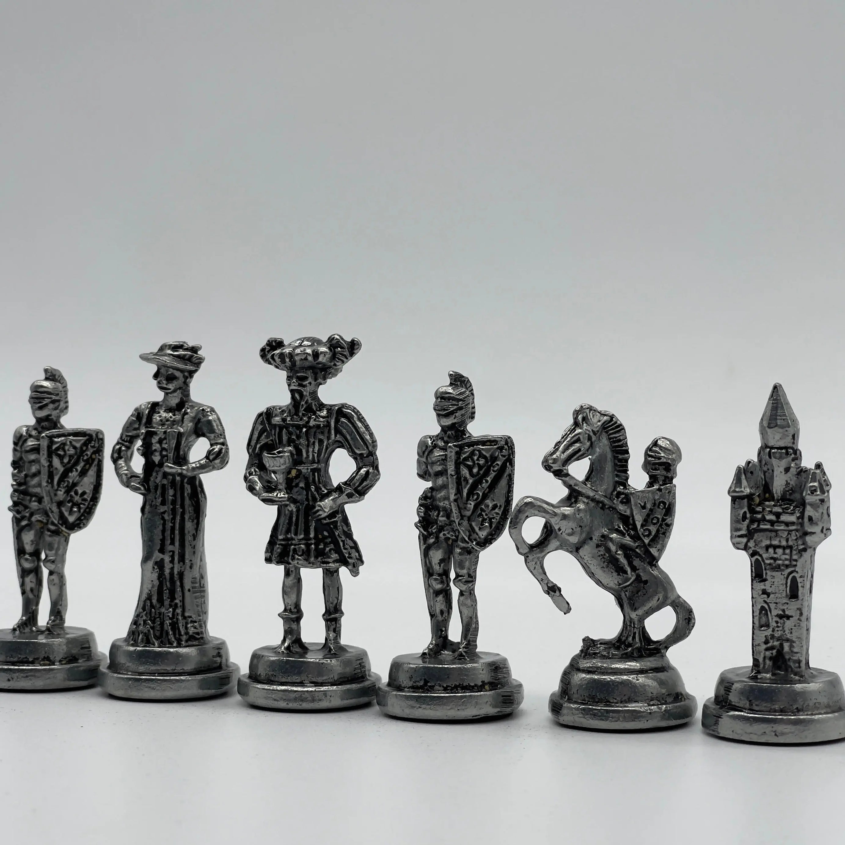 Spanish Handmade Gold-Silver Metal Chess Pieces Set