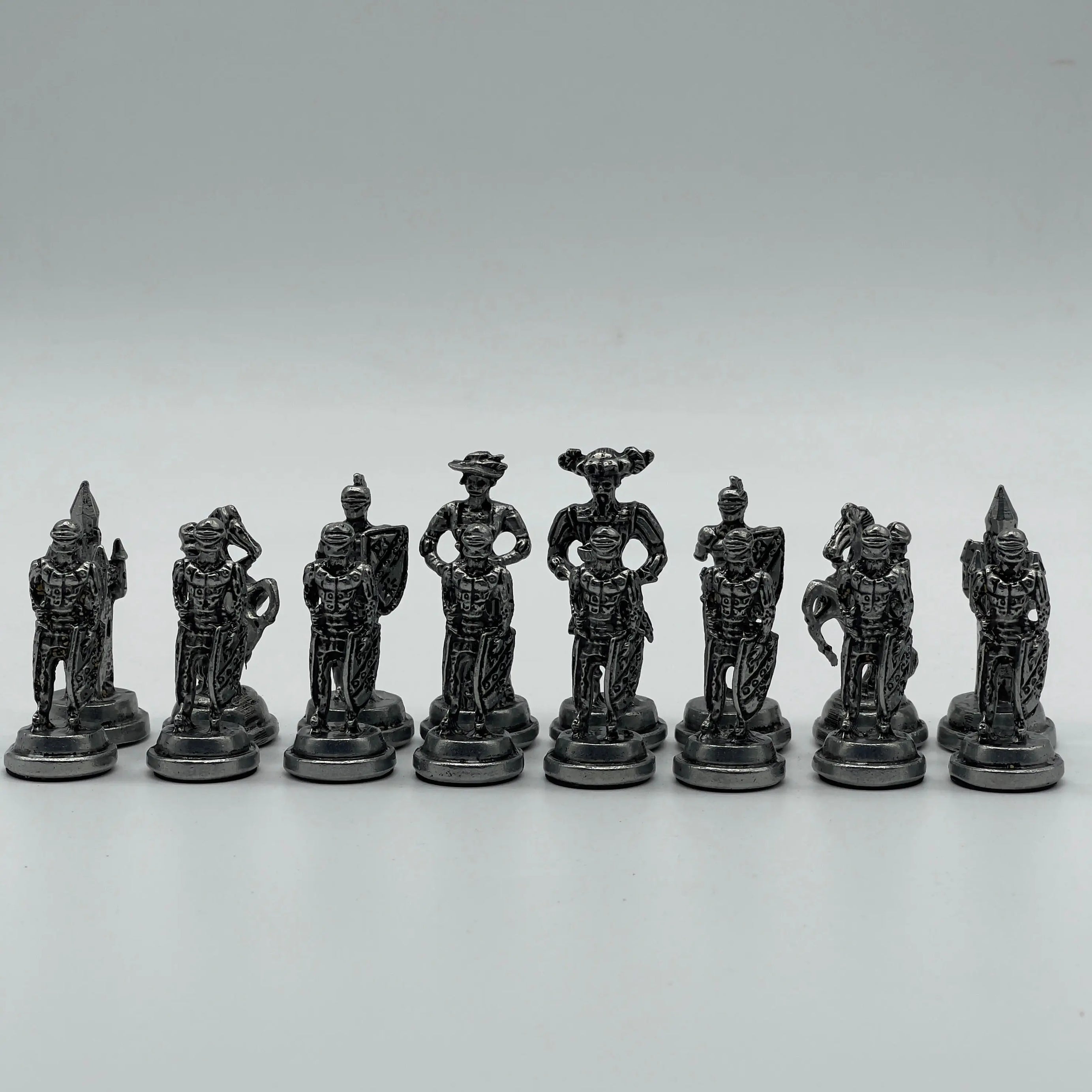 Spanish Handmade Gold-Silver Metal Chess Pieces Set