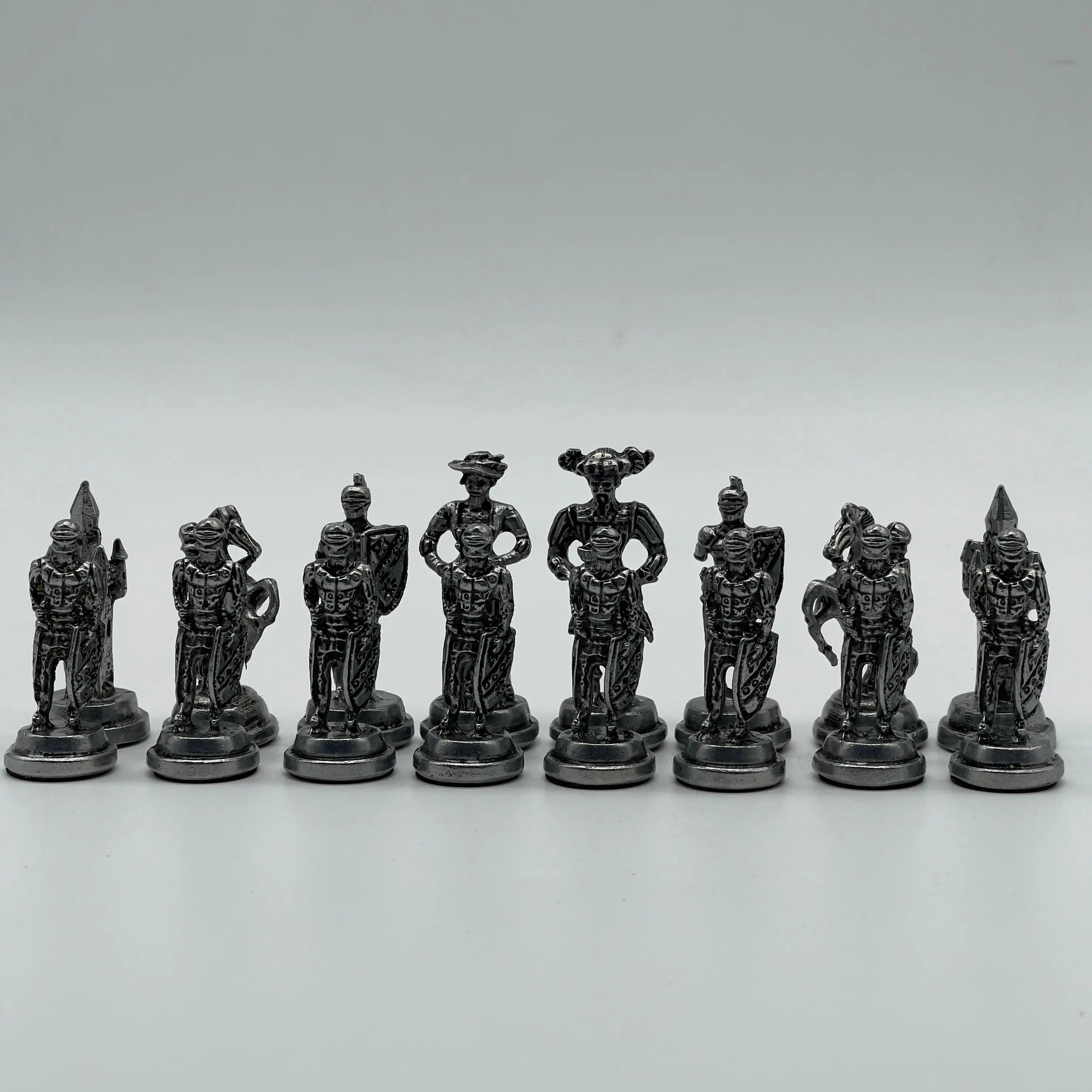 Spanish Handmade Gold-Silver Metal Chess Pieces Set