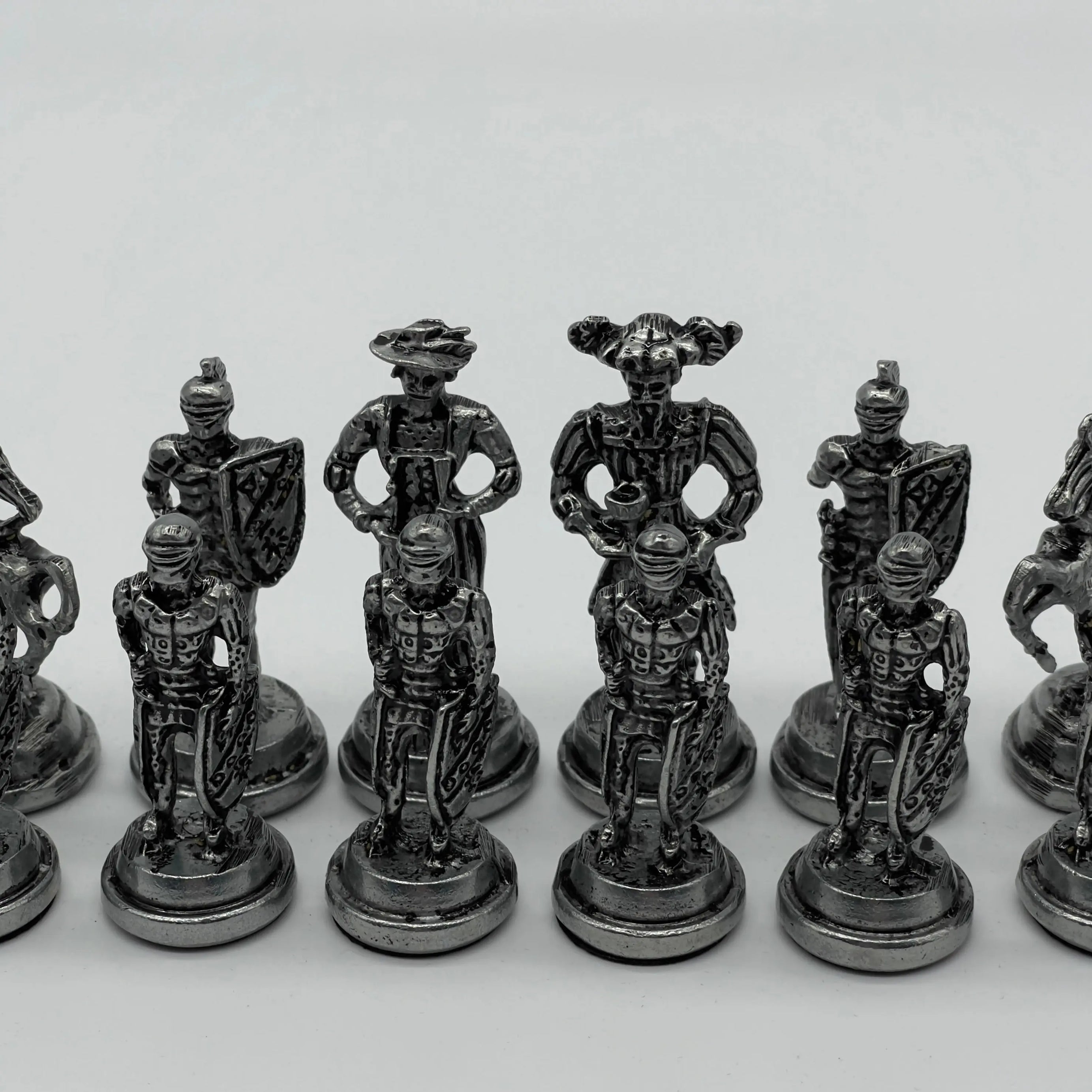 Spanish Handmade Gold-Silver Metal Chess Pieces Set