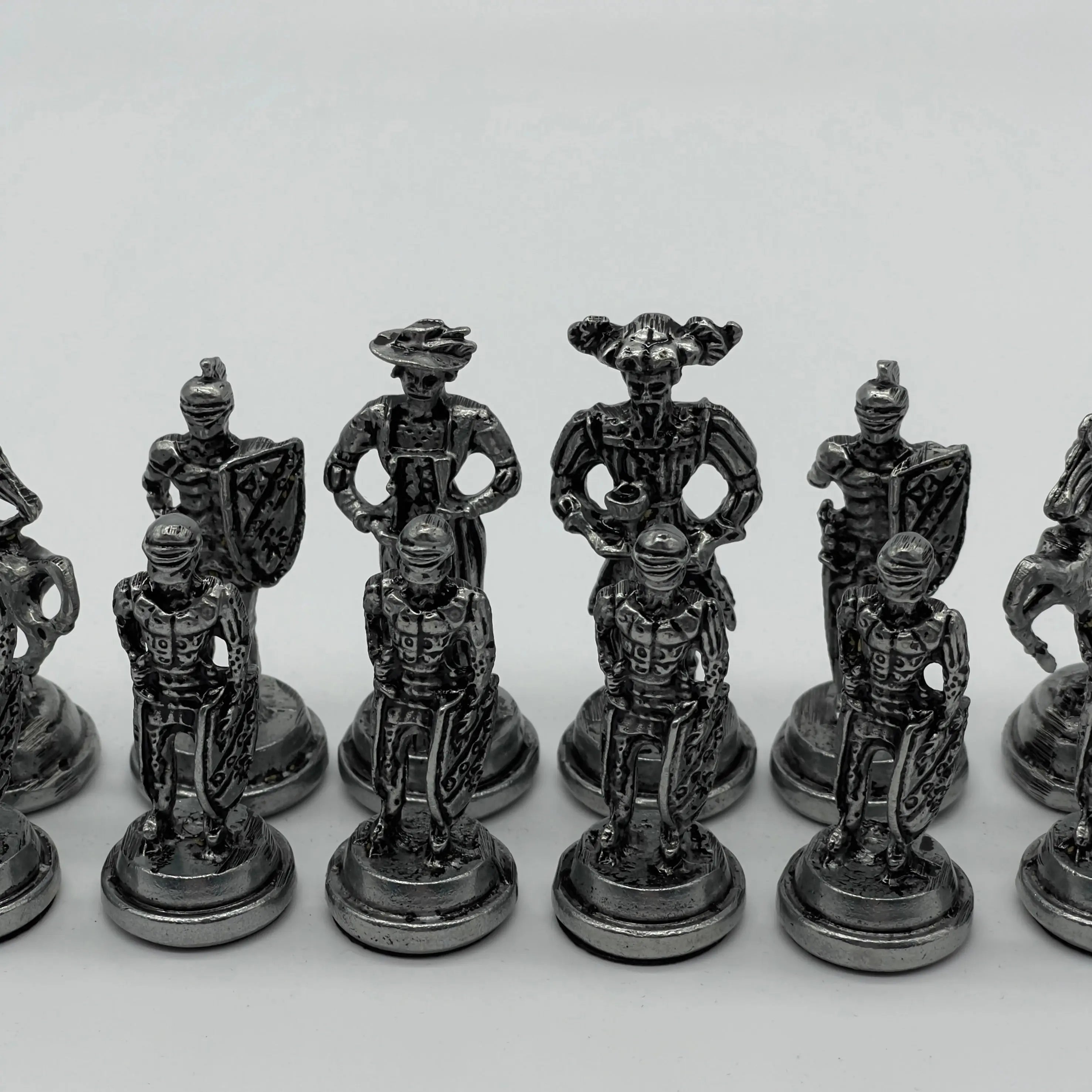 Spanish Handmade Gold-Silver Metal Chess Pieces Set