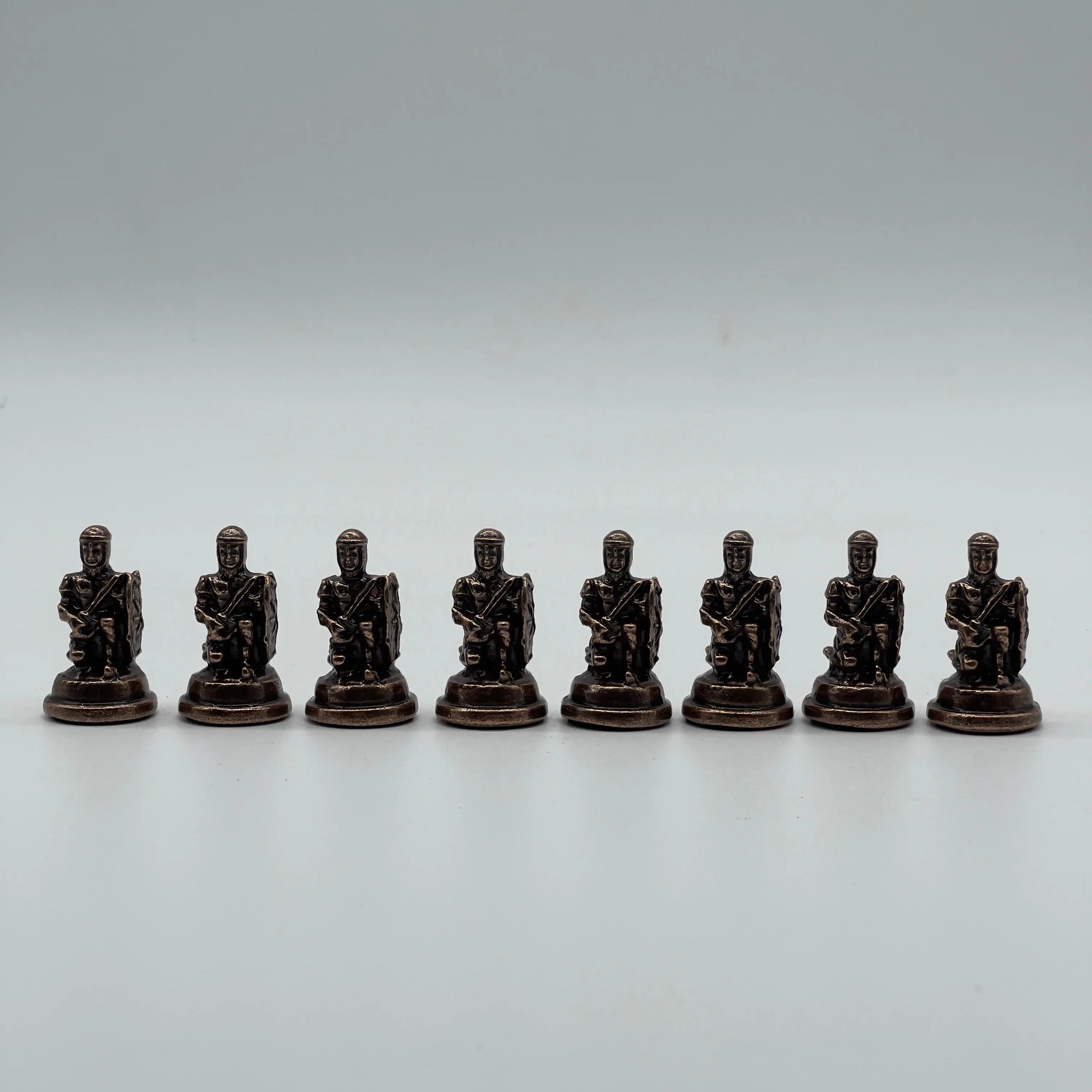 Handmade Copper Metal Chess Pieces, Metal Trojan Chess Pieces Set