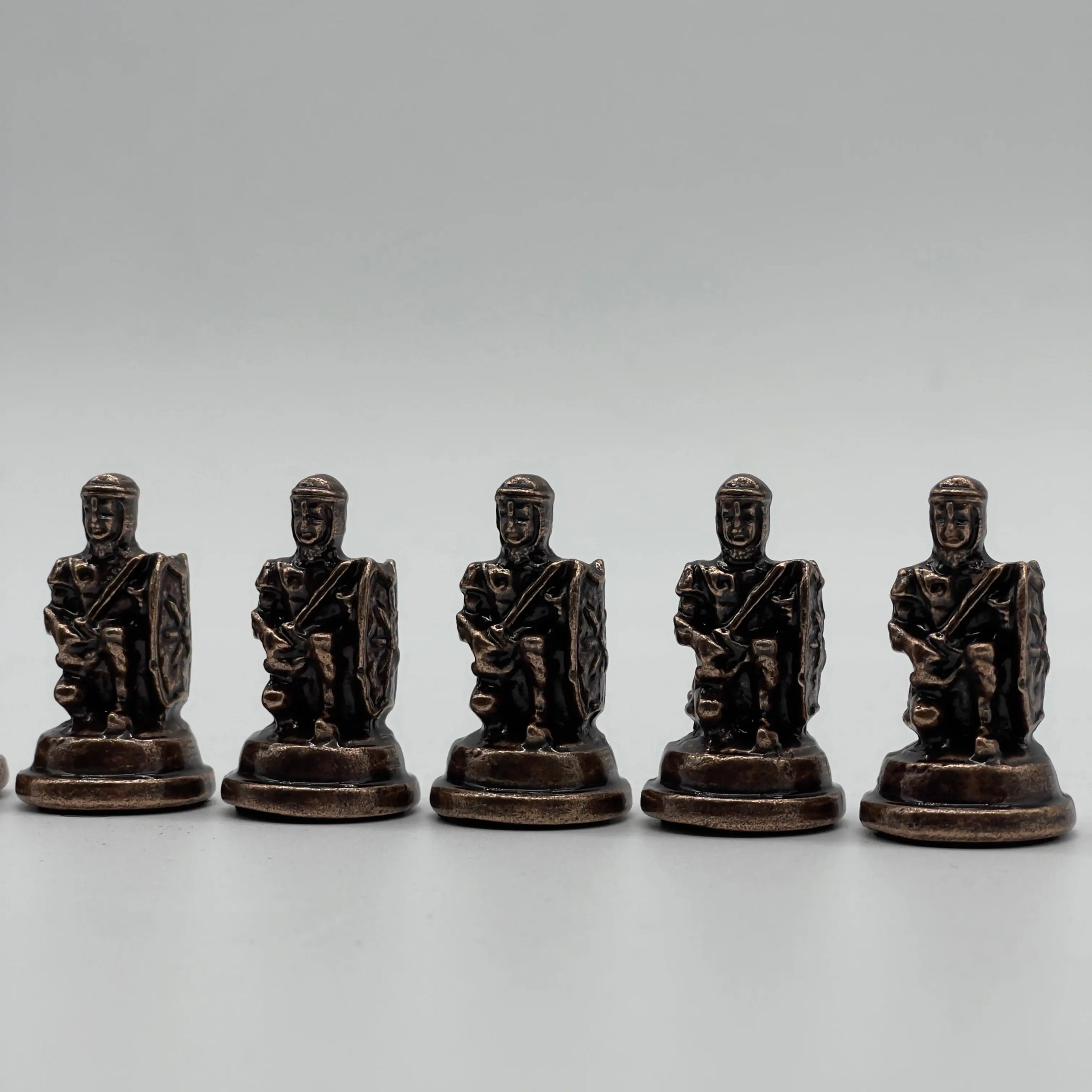 Handmade Copper Metal Chess Pieces, Metal Trojan Chess Pieces Set