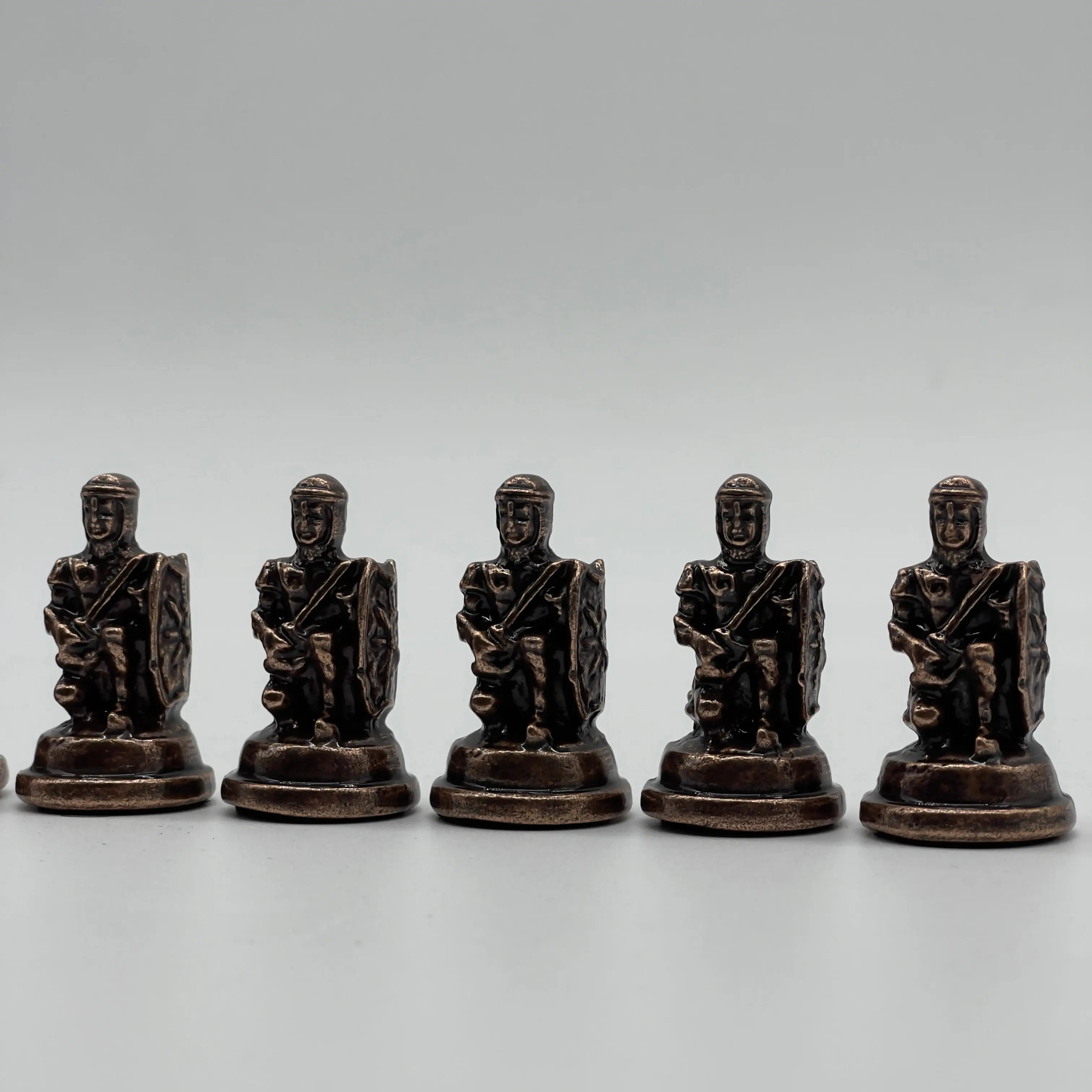 Handmade Copper Metal Chess Pieces, Metal Trojan Chess Pieces Set