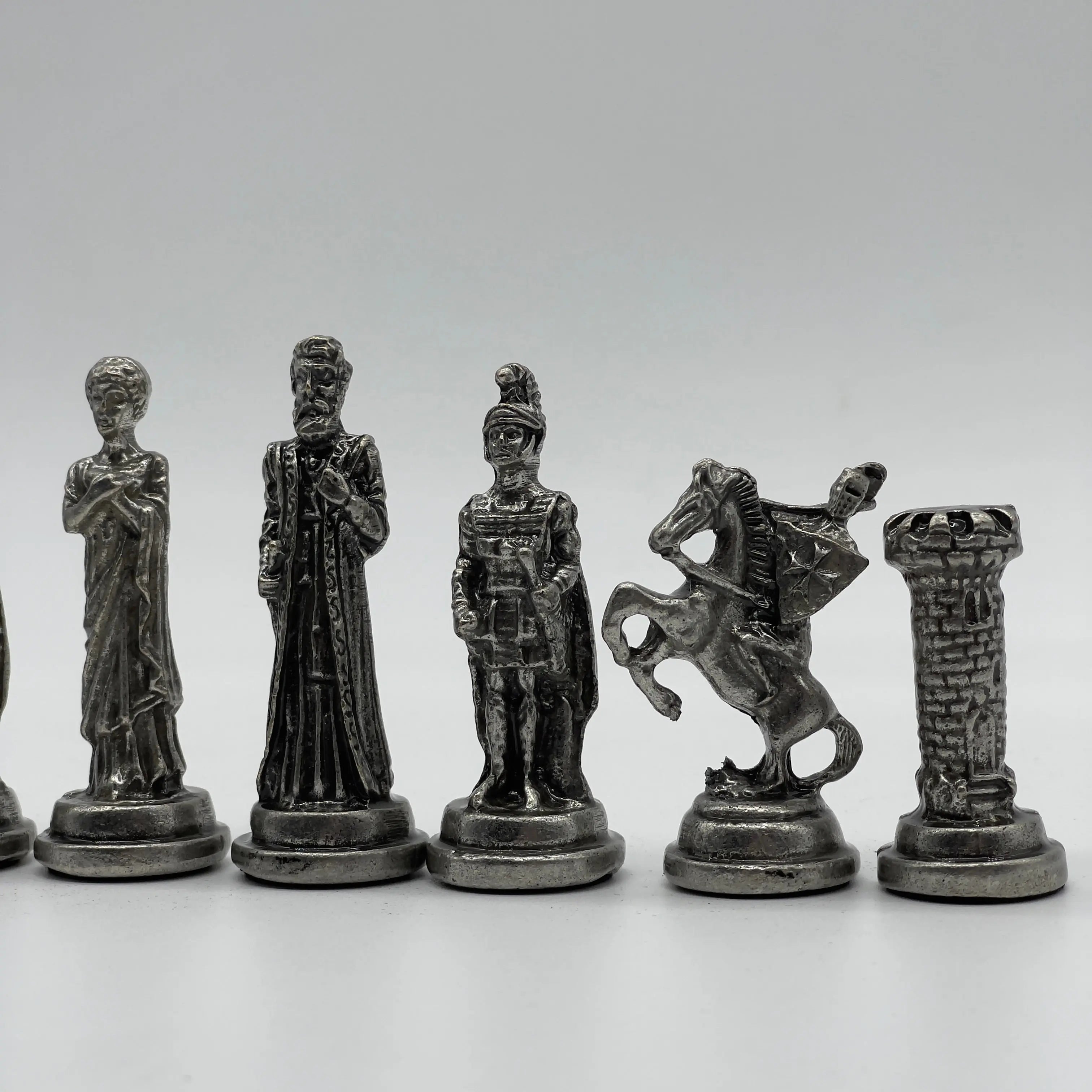 Handmade Copper Metal Chess Pieces, Metal Trojan Chess Pieces Set