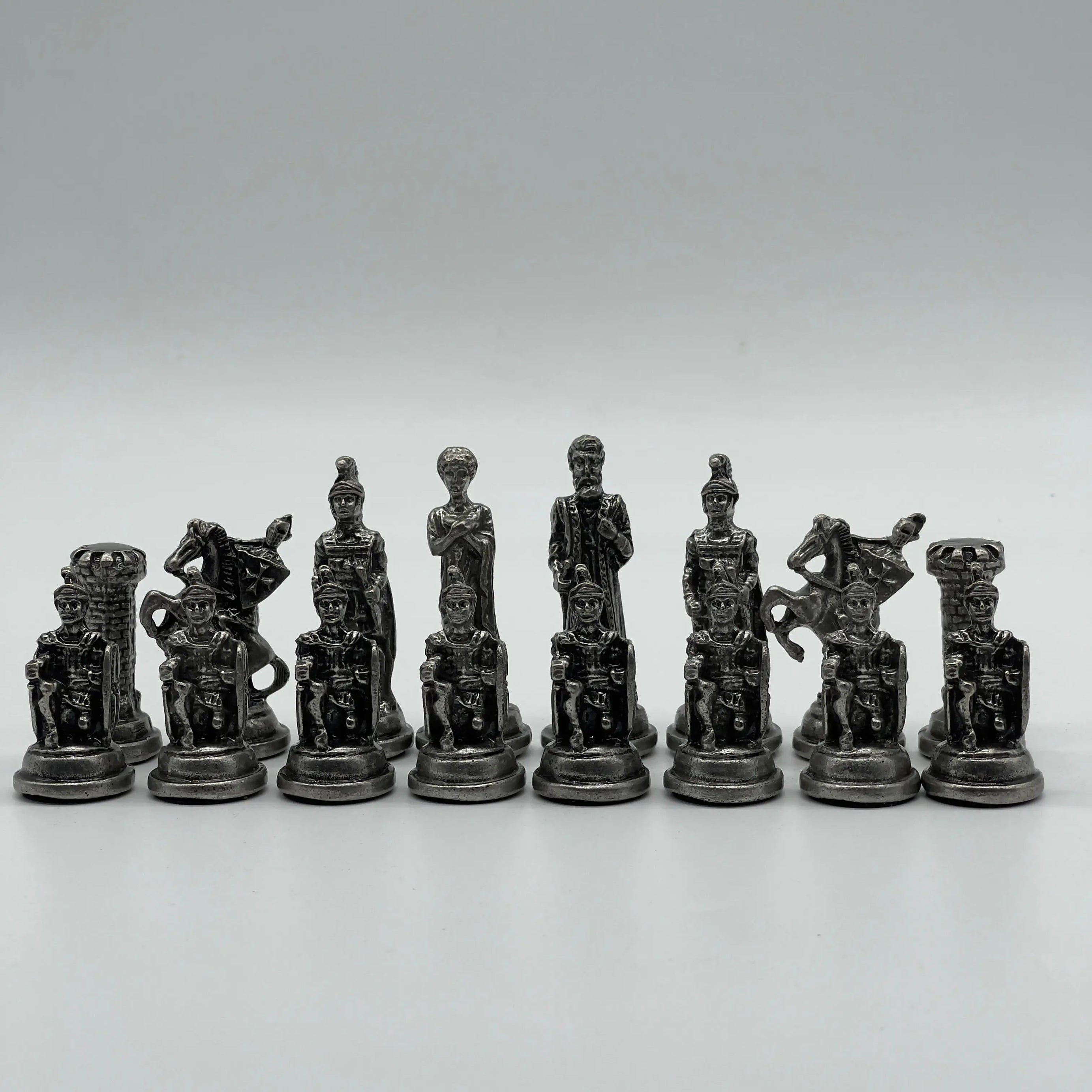 Handmade Copper Metal Chess Pieces, Metal Trojan Chess Pieces Set