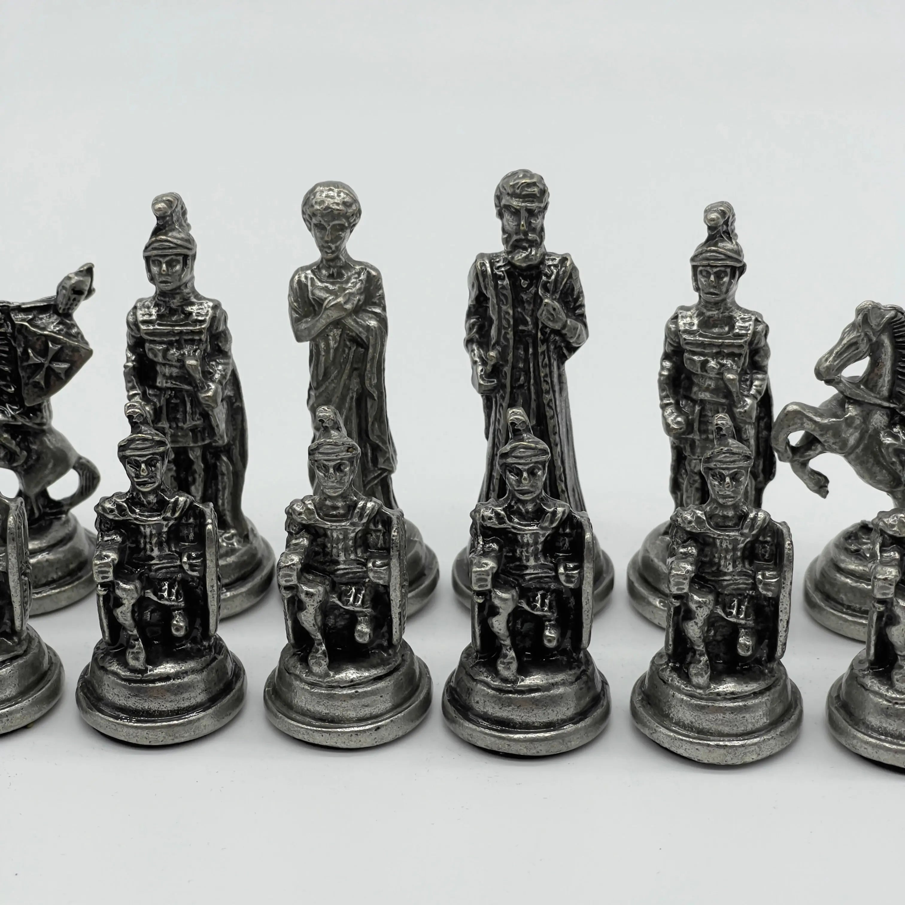 Handmade Copper Metal Chess Pieces, Metal Trojan Chess Pieces Set