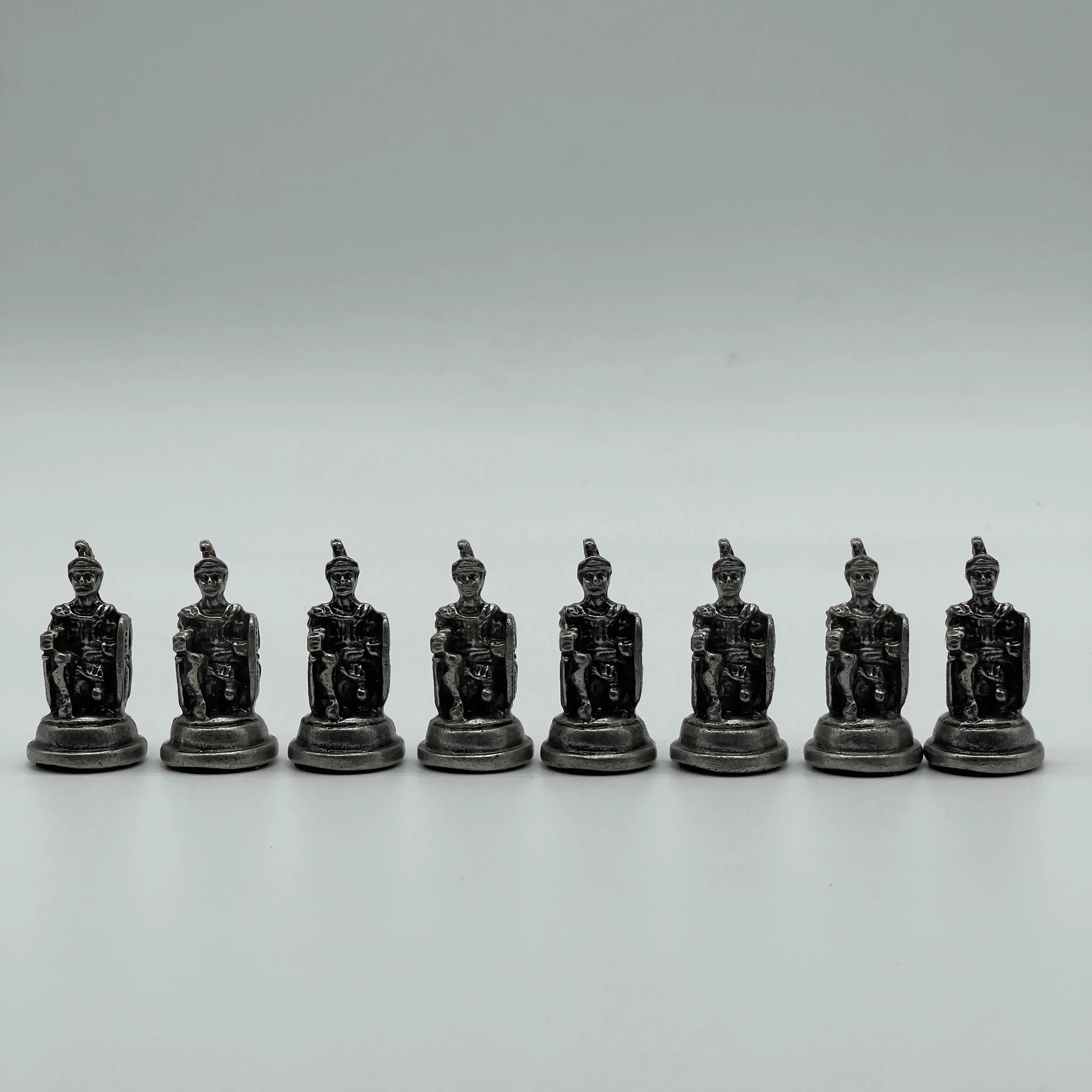 Handmade Copper Metal Chess Pieces, Metal Trojan Chess Pieces Set