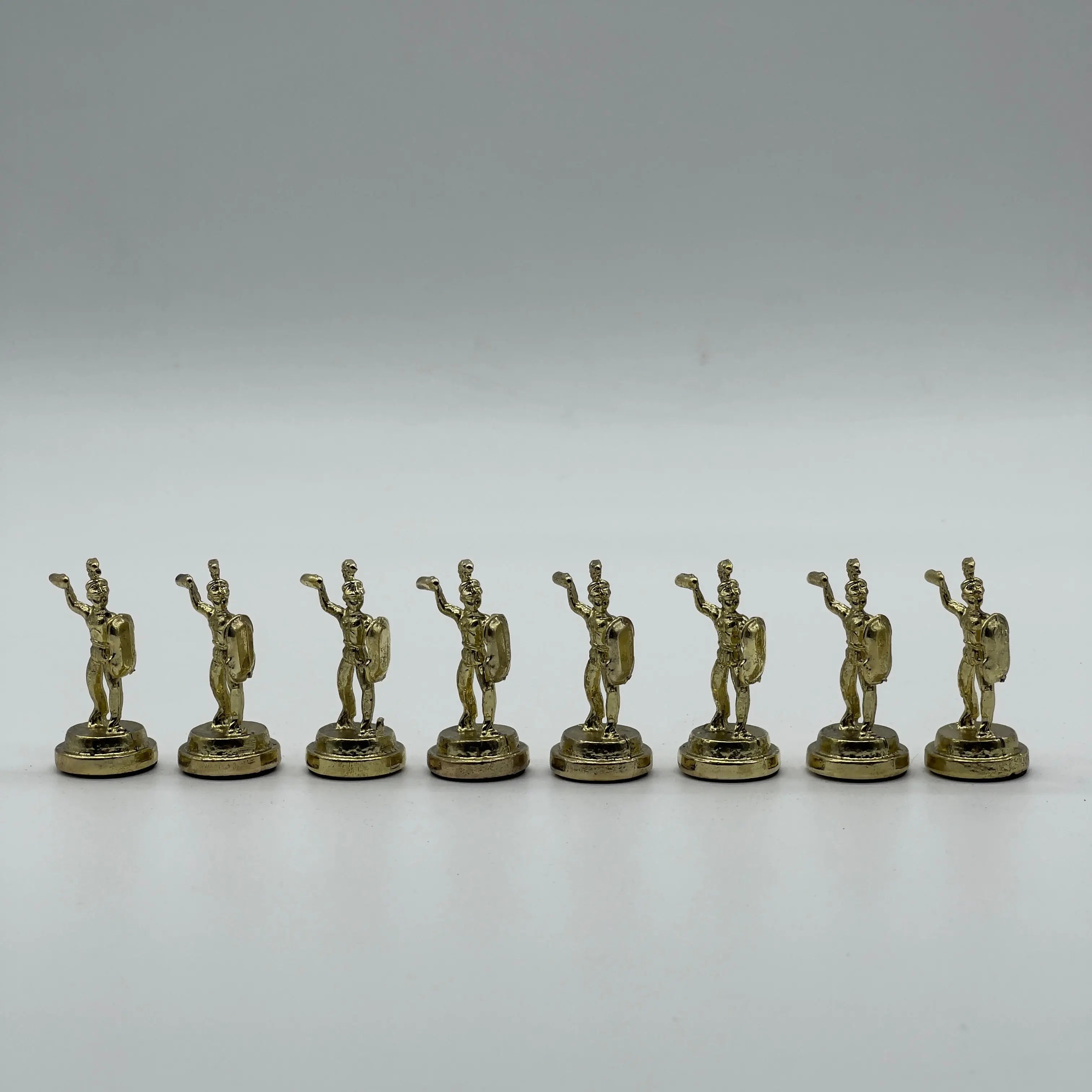 Handmade Metal Chess Pieces, Romans Chess Pieces, Gold Metal Chess Pieces